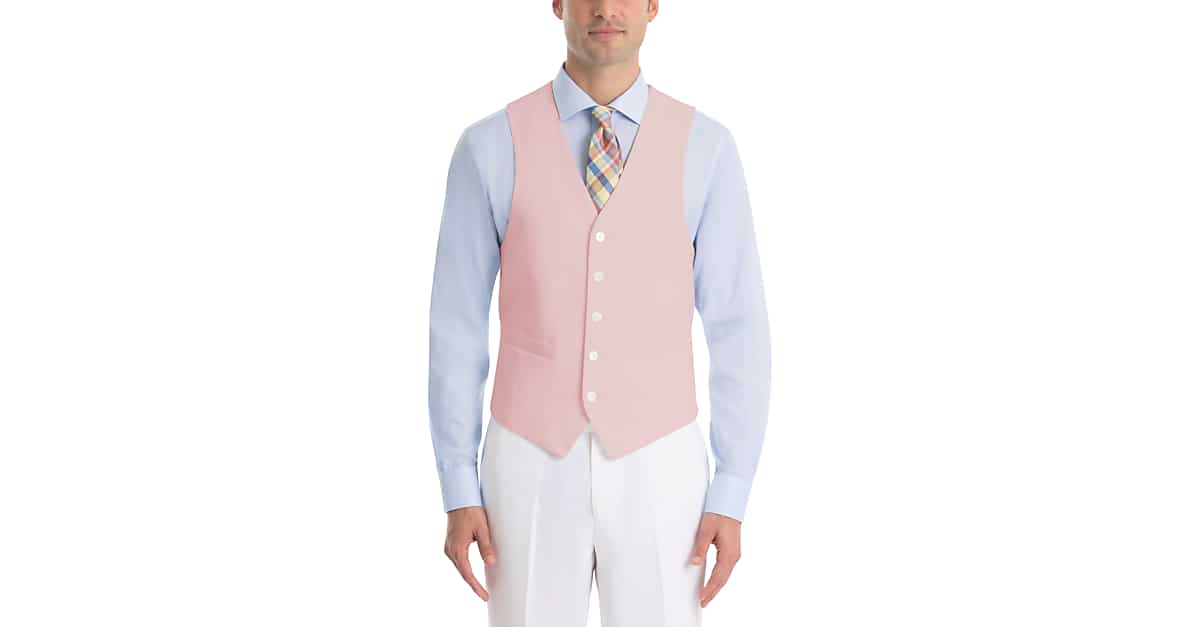 Lauren by Ralph Lauren Classic Fit Linen Suit Separates Vest, Pink - Men's  Suits | Men's Wearhouse
