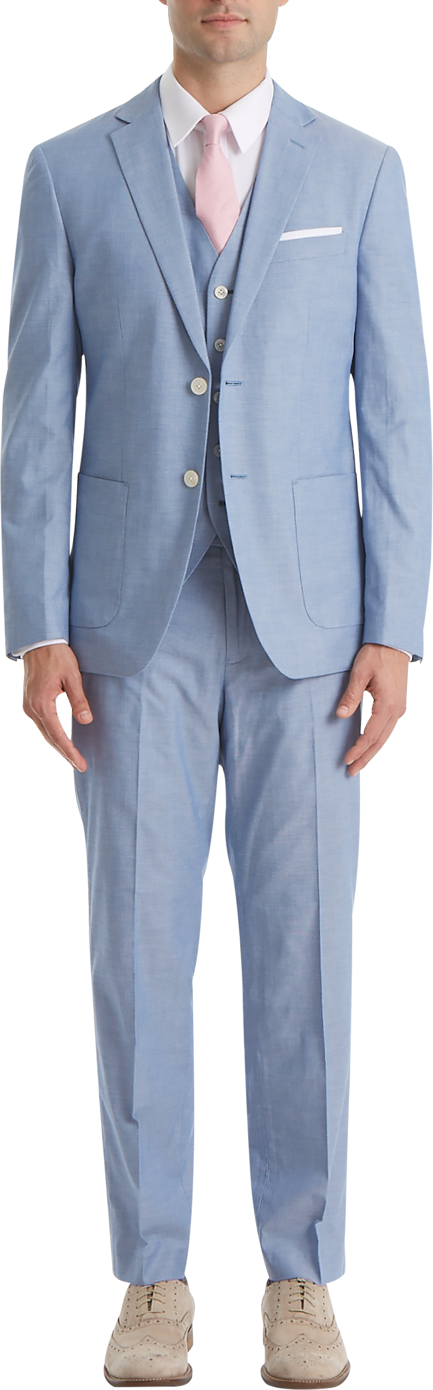 Lauren By Ralph Lauren Classic Fit Suit Separates Pants, Light Blue  Chambray - Men's Suits | Men's