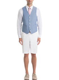 Lauren By Ralph Lauren Classic Fit Suit Separates Vest, Light Blue Chambray