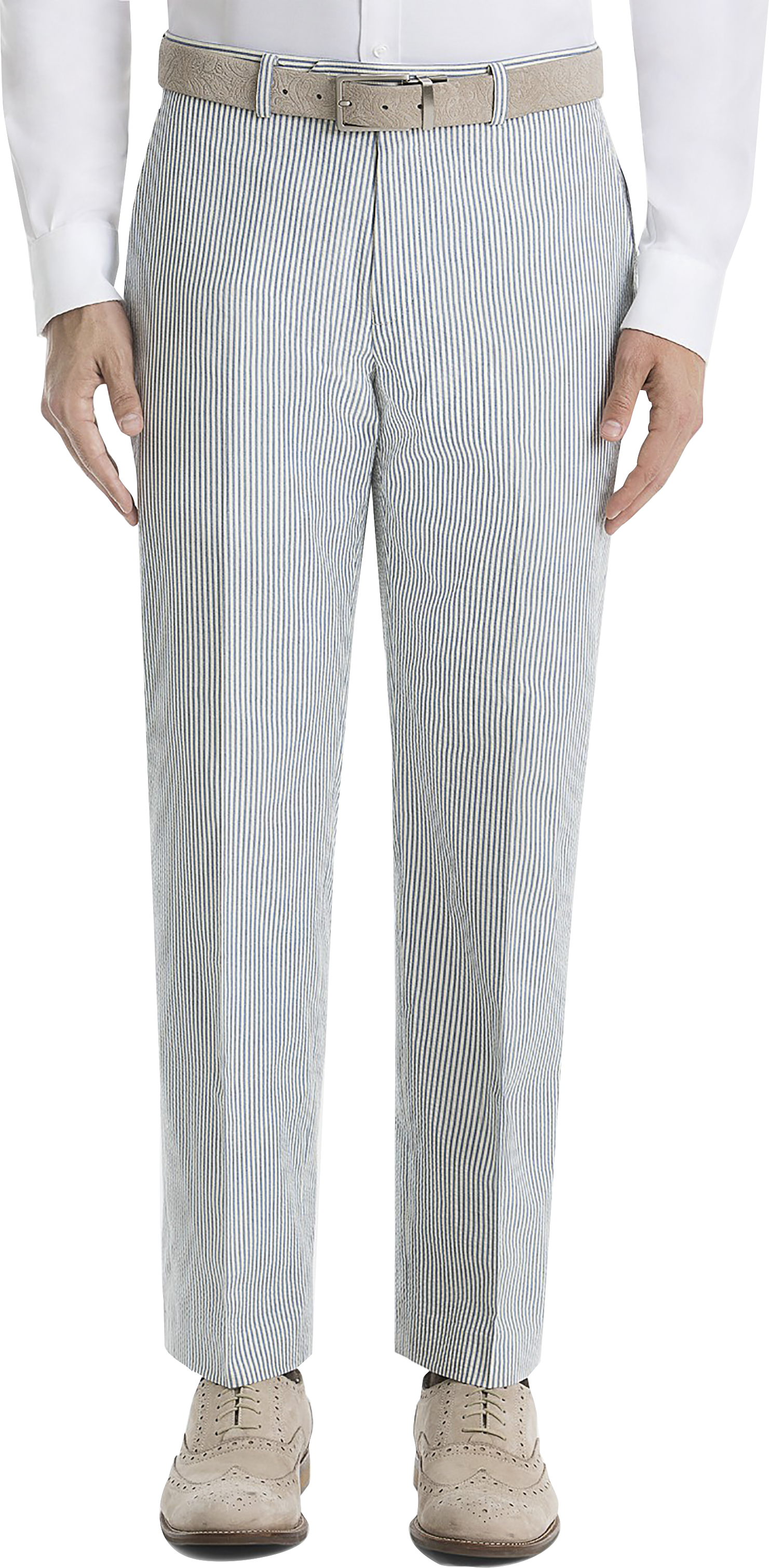 Lauren By Ralph Lauren Classic Fit Suit Separates Pants, Blue & White  Seersucker - Men's Suits |