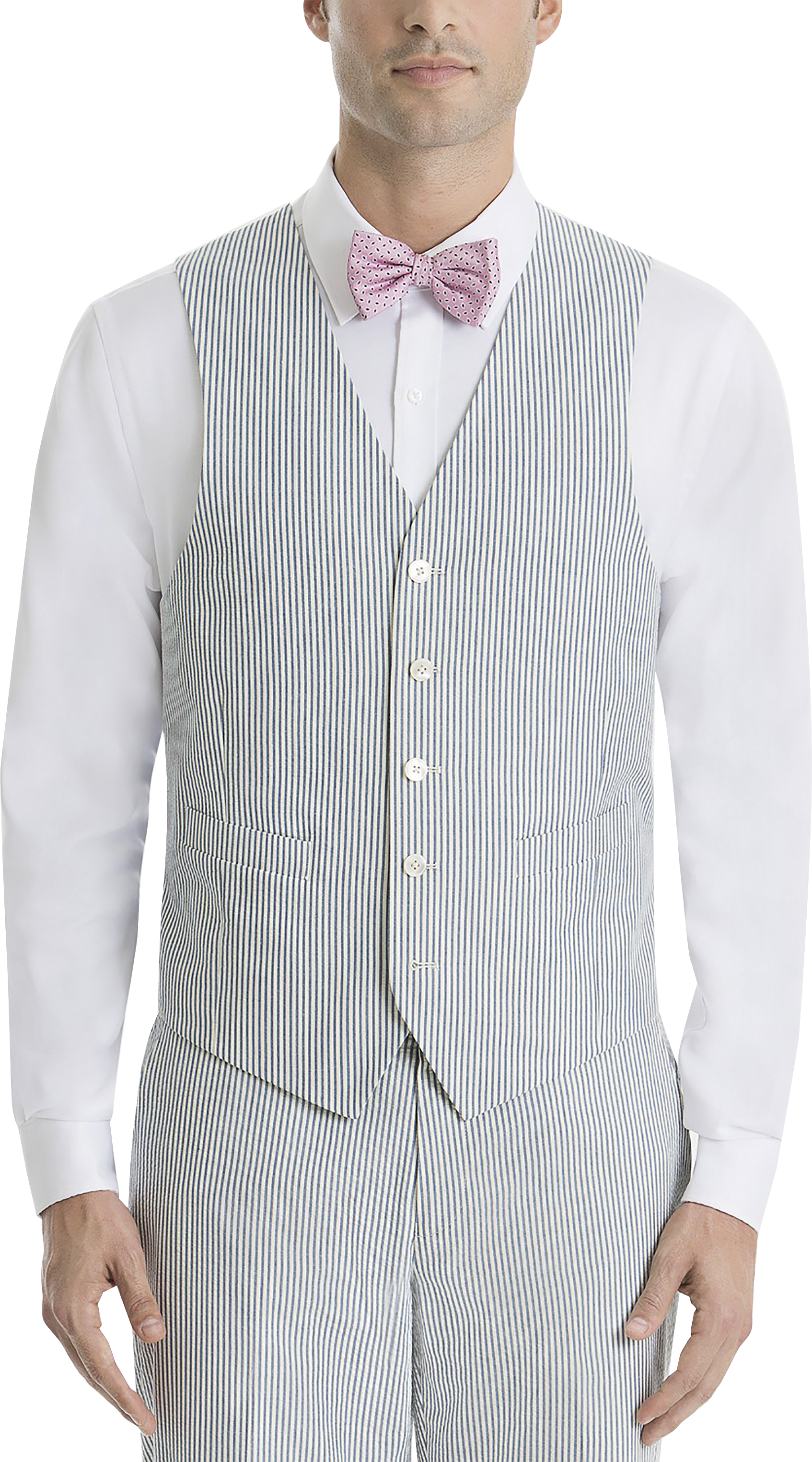 Lauren By Ralph Lauren Classic Fit Suit Separates Vests, Blue & White Seersucker