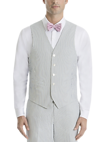 Lauren By Ralph Lauren Classic Fit Suit Separates Vests, Blue & White Seersucker