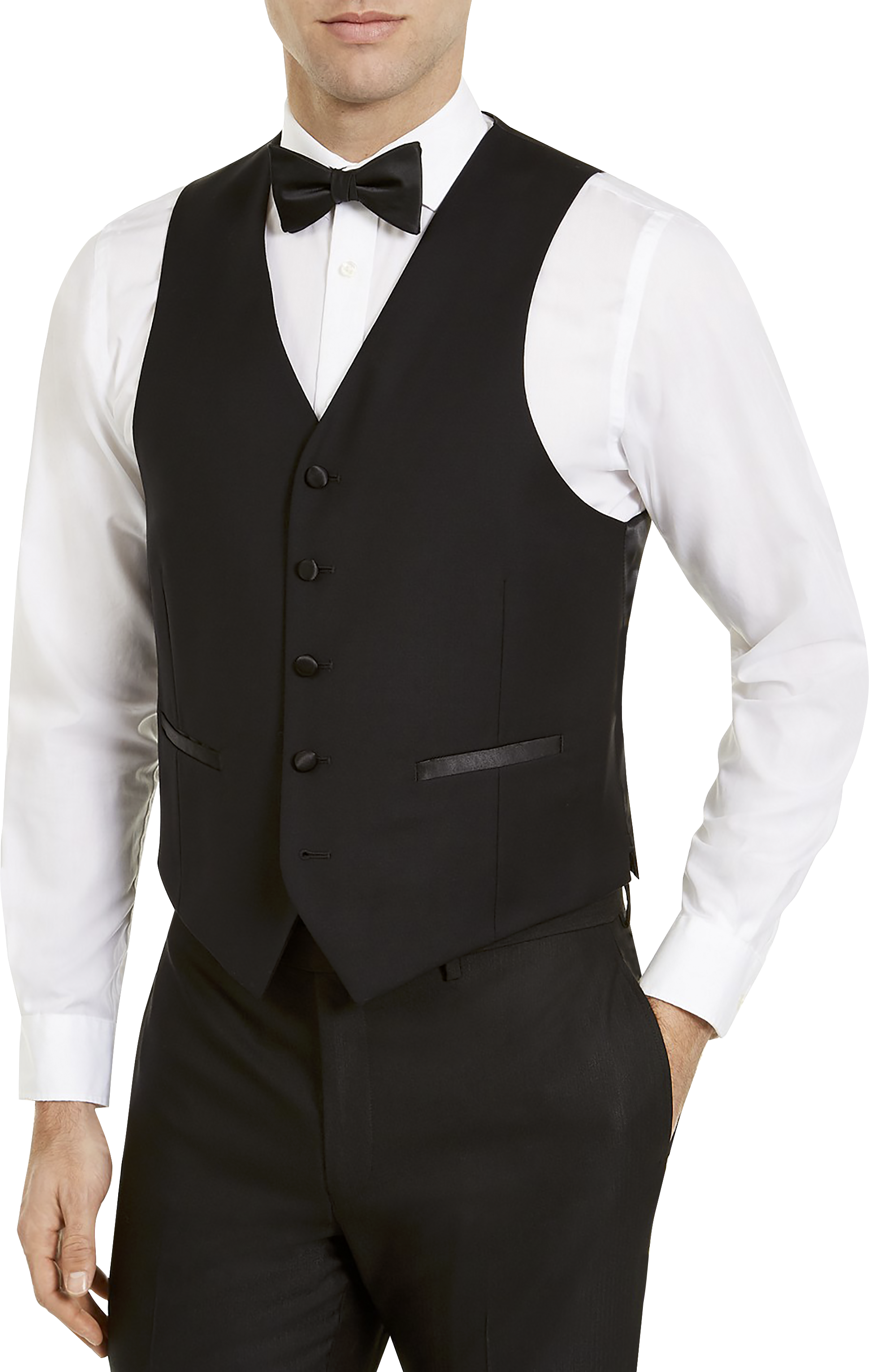 Lauren By Ralph Lauren Classic Fit Suit Separates Tuxedo Vest, Black