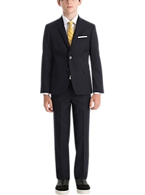 Andopa Mens Two Piece Solid Relaxed Fit 3/4 Sleeve Suit with Hemmed Pants 