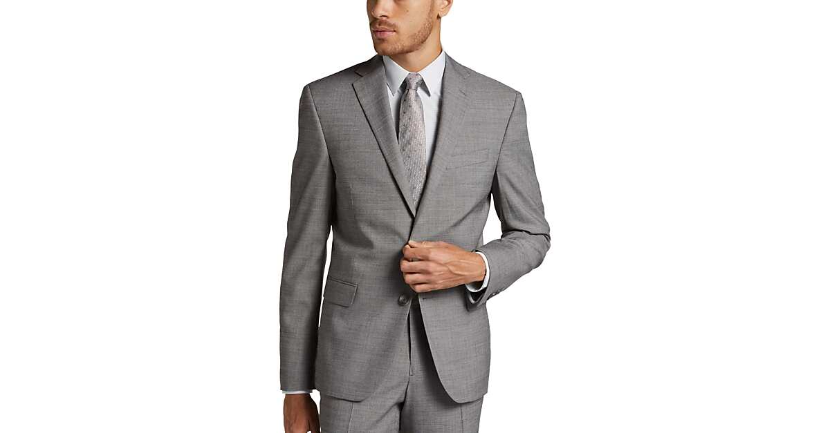 Awearness Kenneth Cole Awear Tech Slim Fit Suit Separates Coat Black White Sharkskin Men S Suits Men S Wearhouse