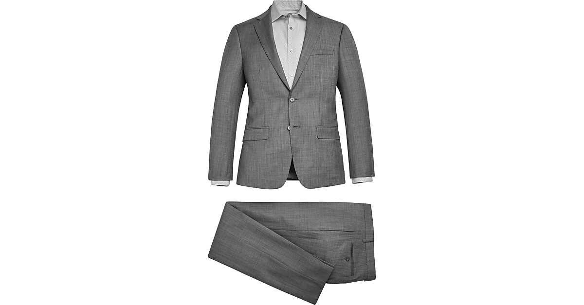 Calvin Klein X-Fit Slim Fit Suit, Black & White Sharkskin - Men's Sale |  Men's Wearhouse