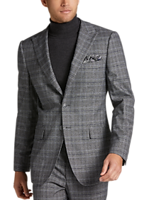 Egara Skinny Fit Suit Separates Coat, Gray Plaid