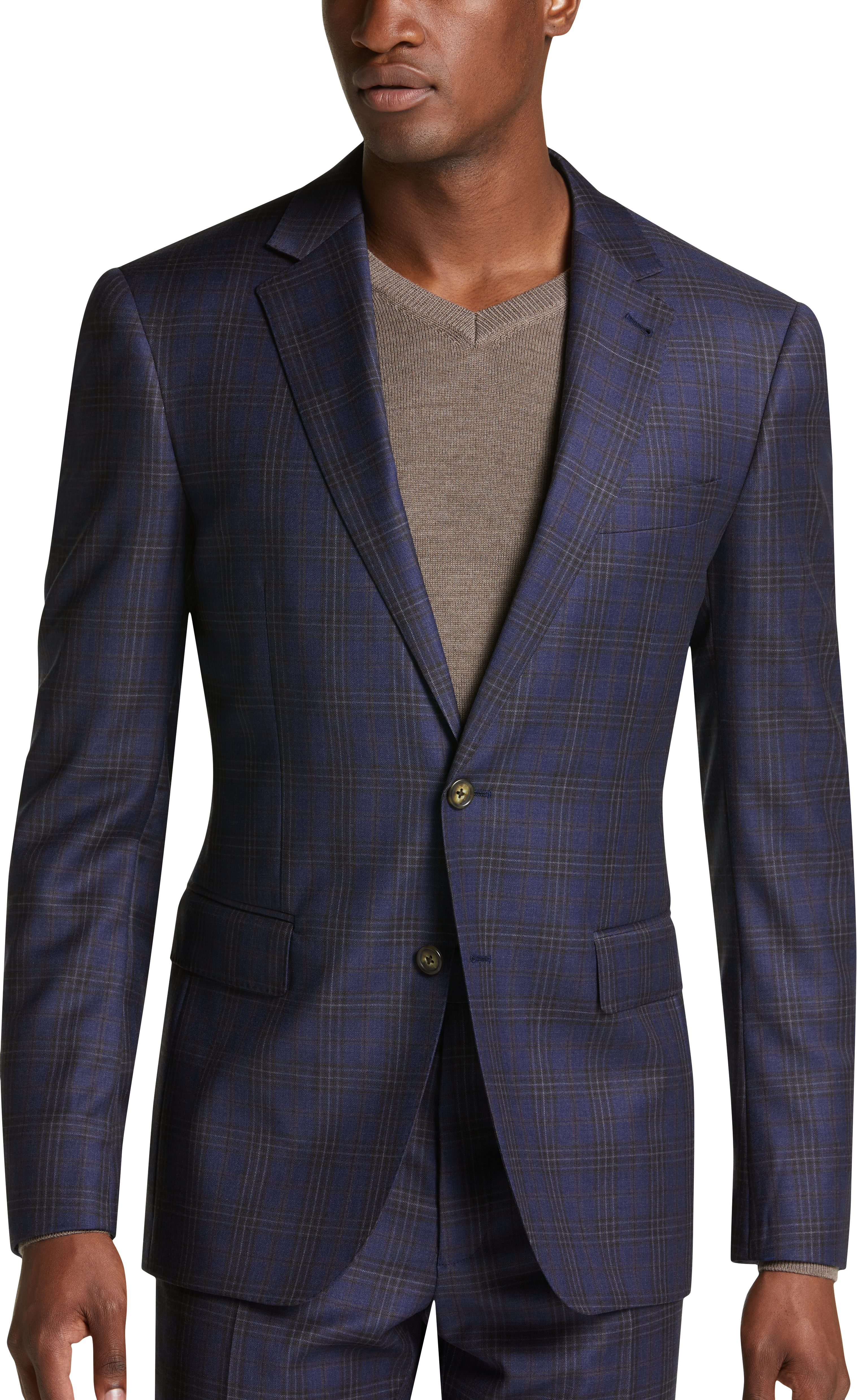 JOE Joseph Abboud Slim Fit Suit, Blue Plaid - Men's Sale | Men's Wearhouse