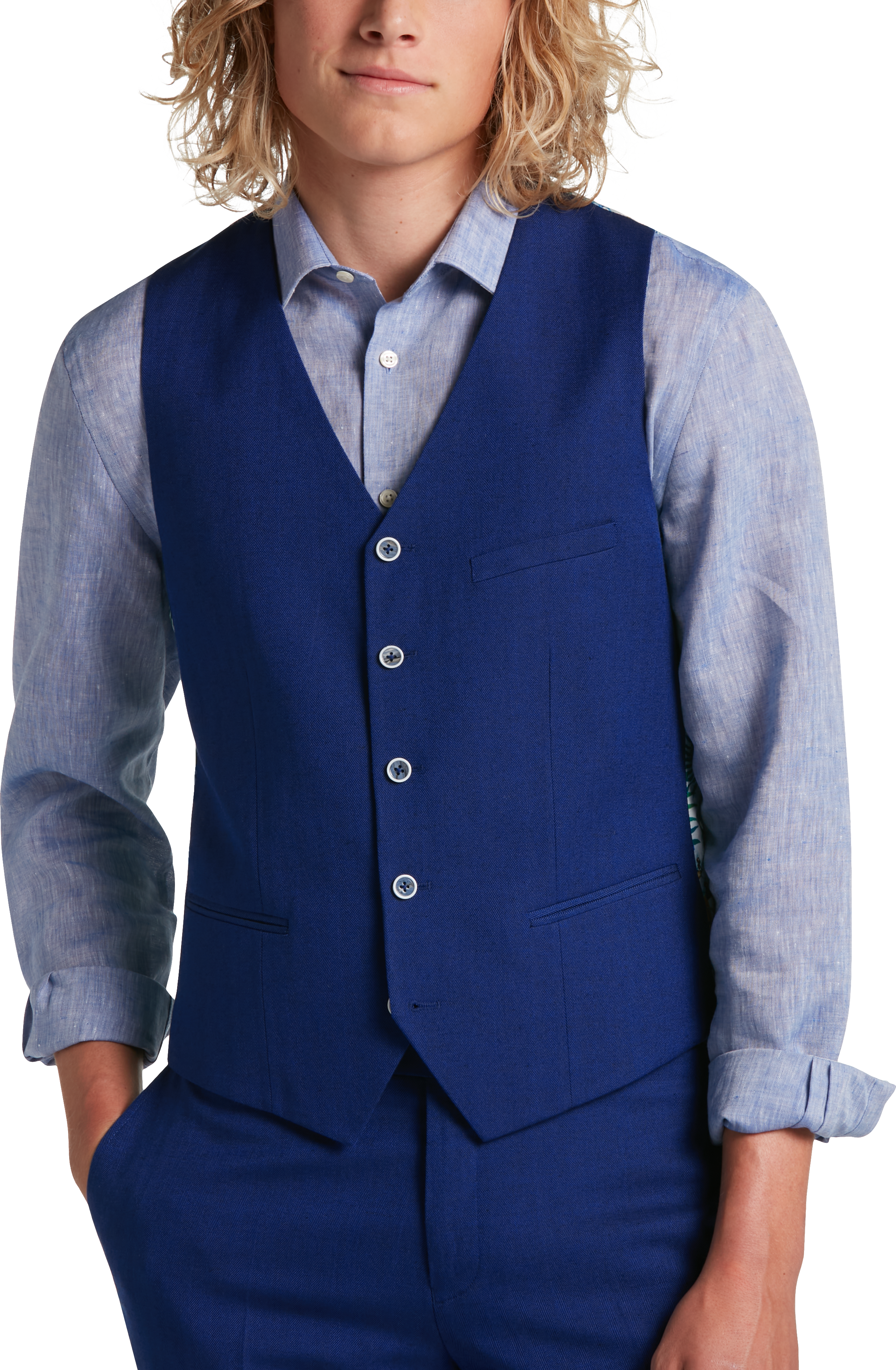 men's wearhouse royal blue vest