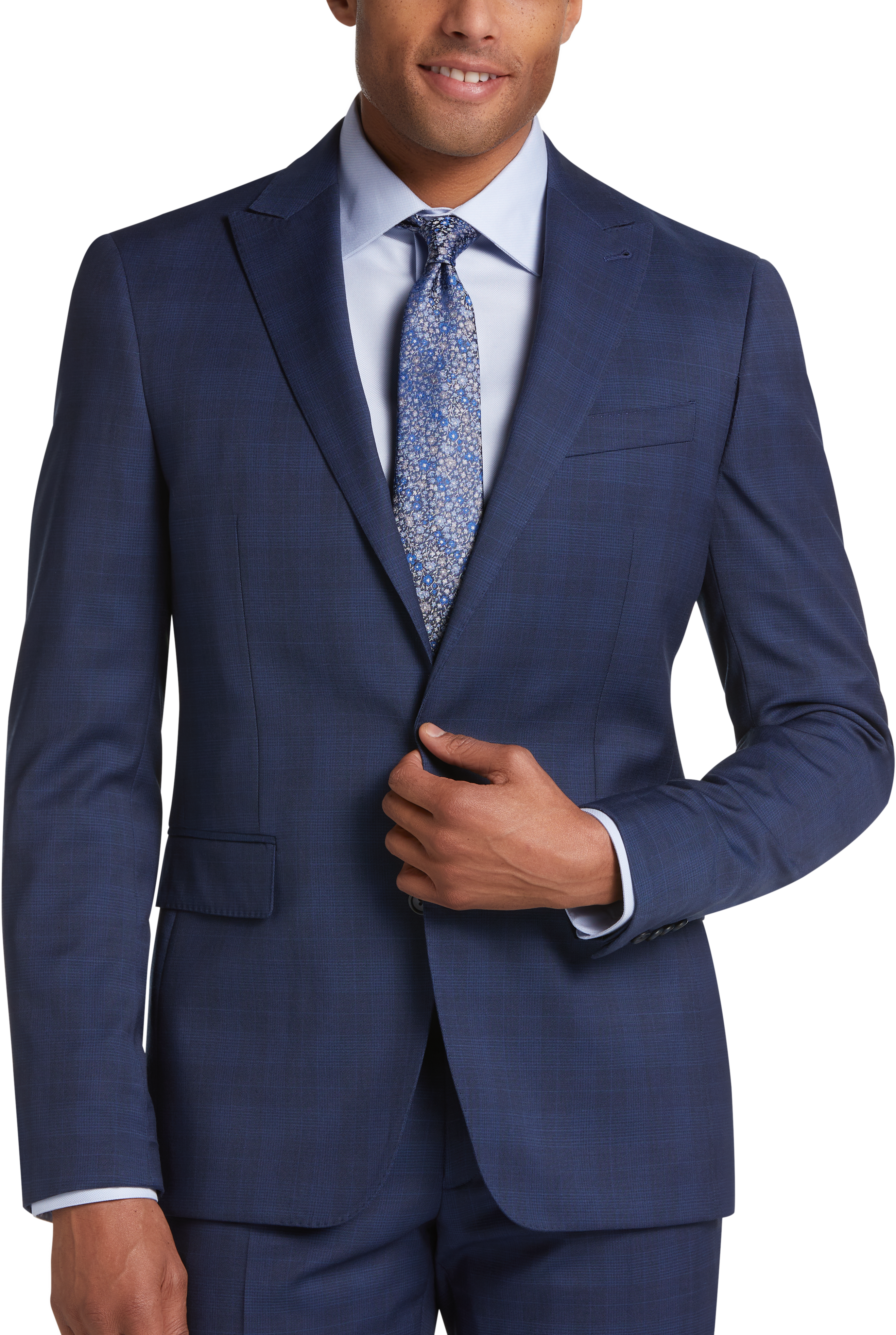 JOE Joseph Abboud Slim Fit Suit, Blue Plaid - Men's Sale | Men's Wearhouse