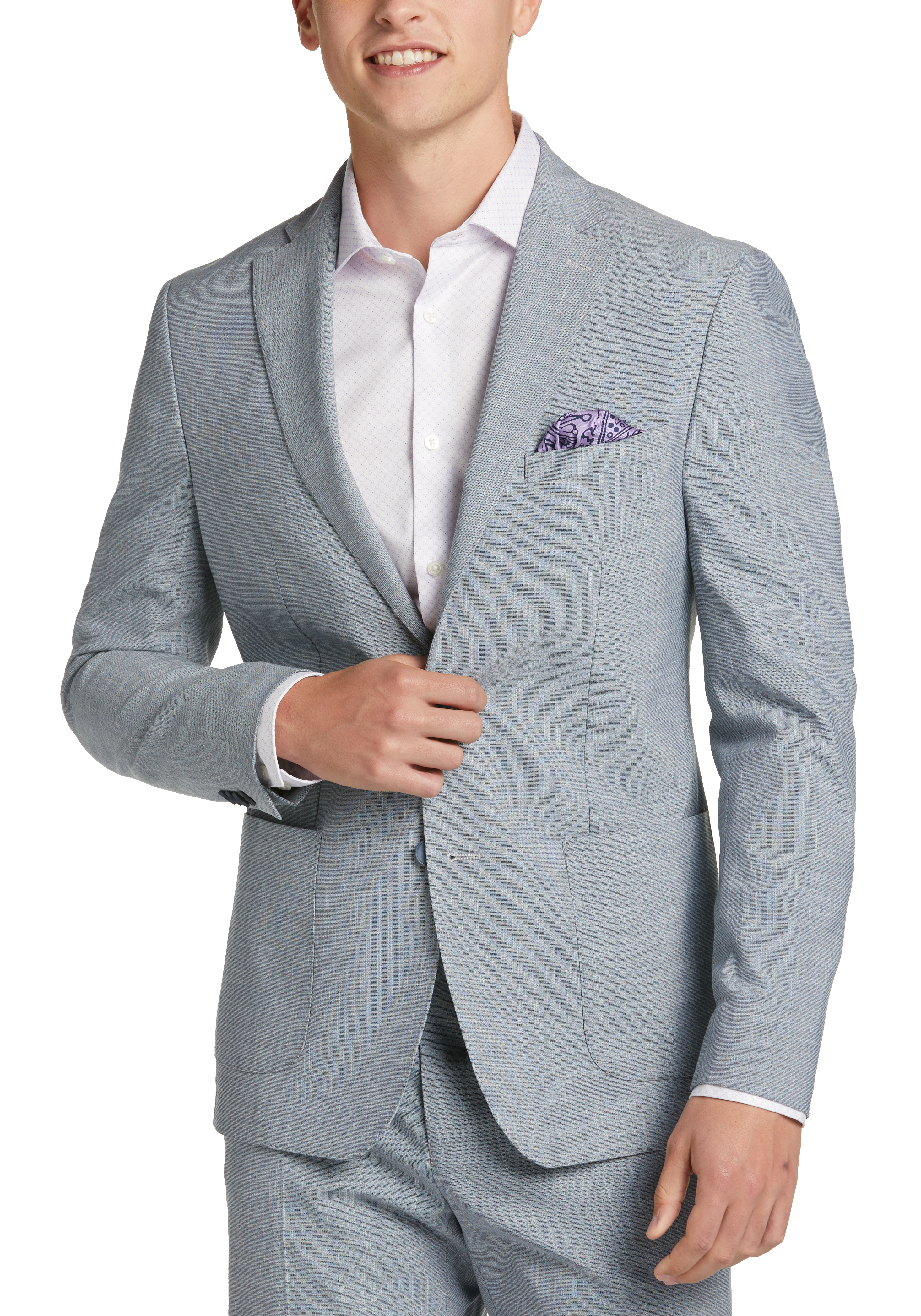 Michael Kors Modern Fit Suit Separates Soft Coat, Light Blue - Men's Sale |  Men's Wearhouse
