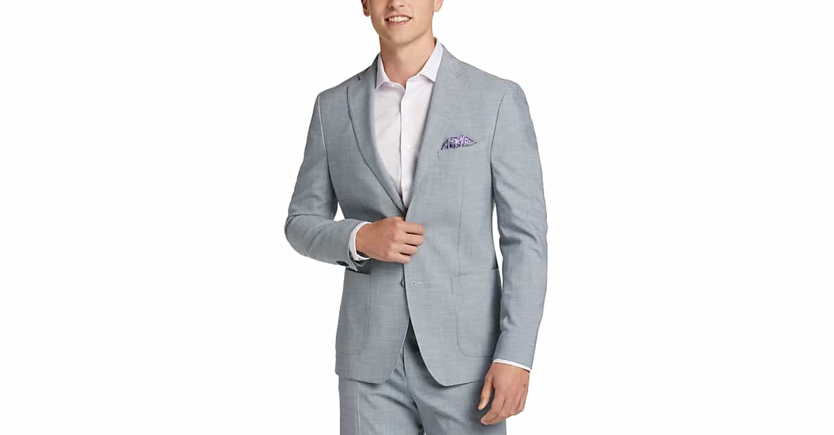 Michael Kors Modern Fit Suit Separates Soft Coat, Light Blue - Men's Sale |  Men's Wearhouse