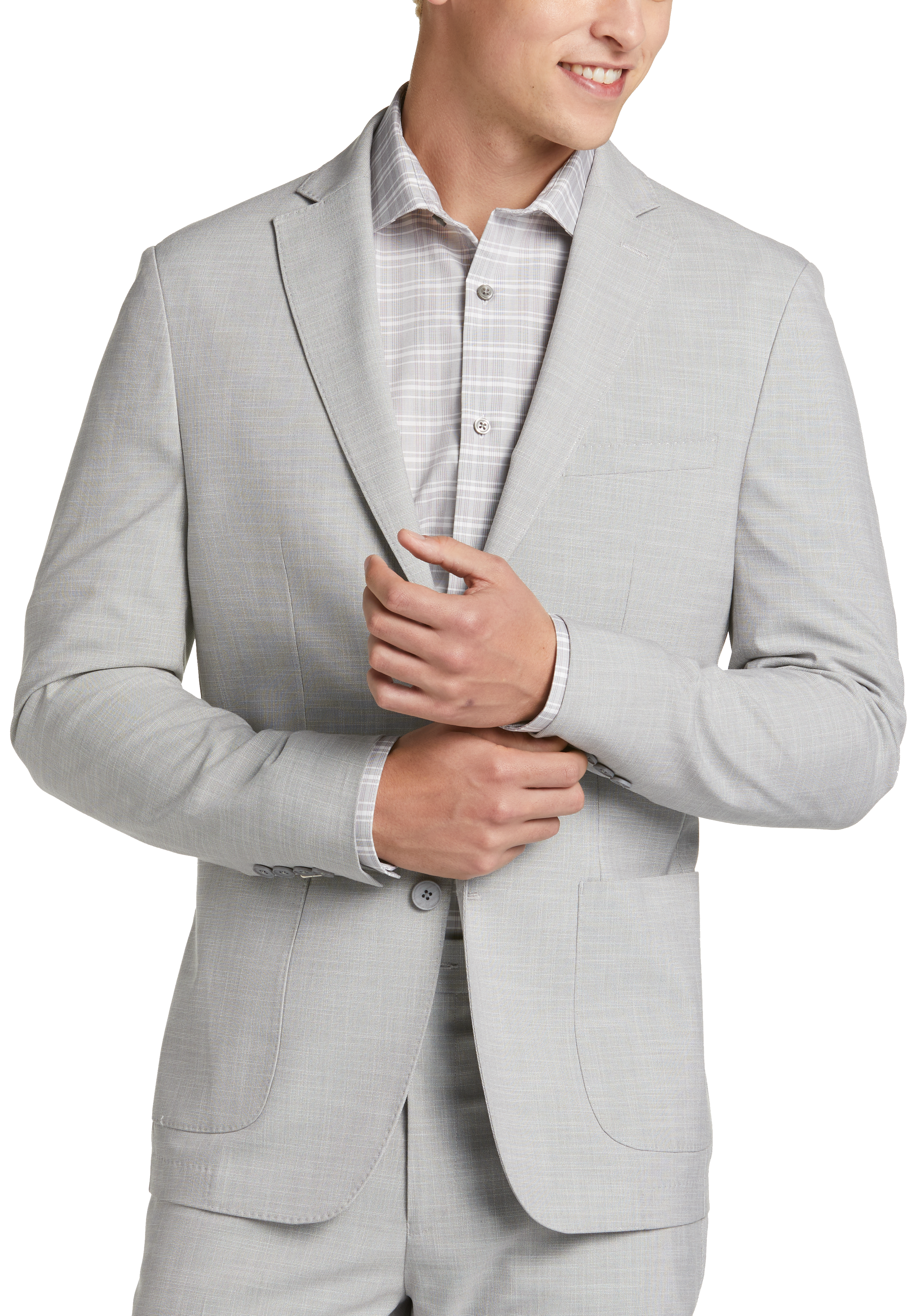 Michael Kors Modern Fit Suit Separates Soft Coat, Light Gray - Men's Sale |  Men's Wearhouse