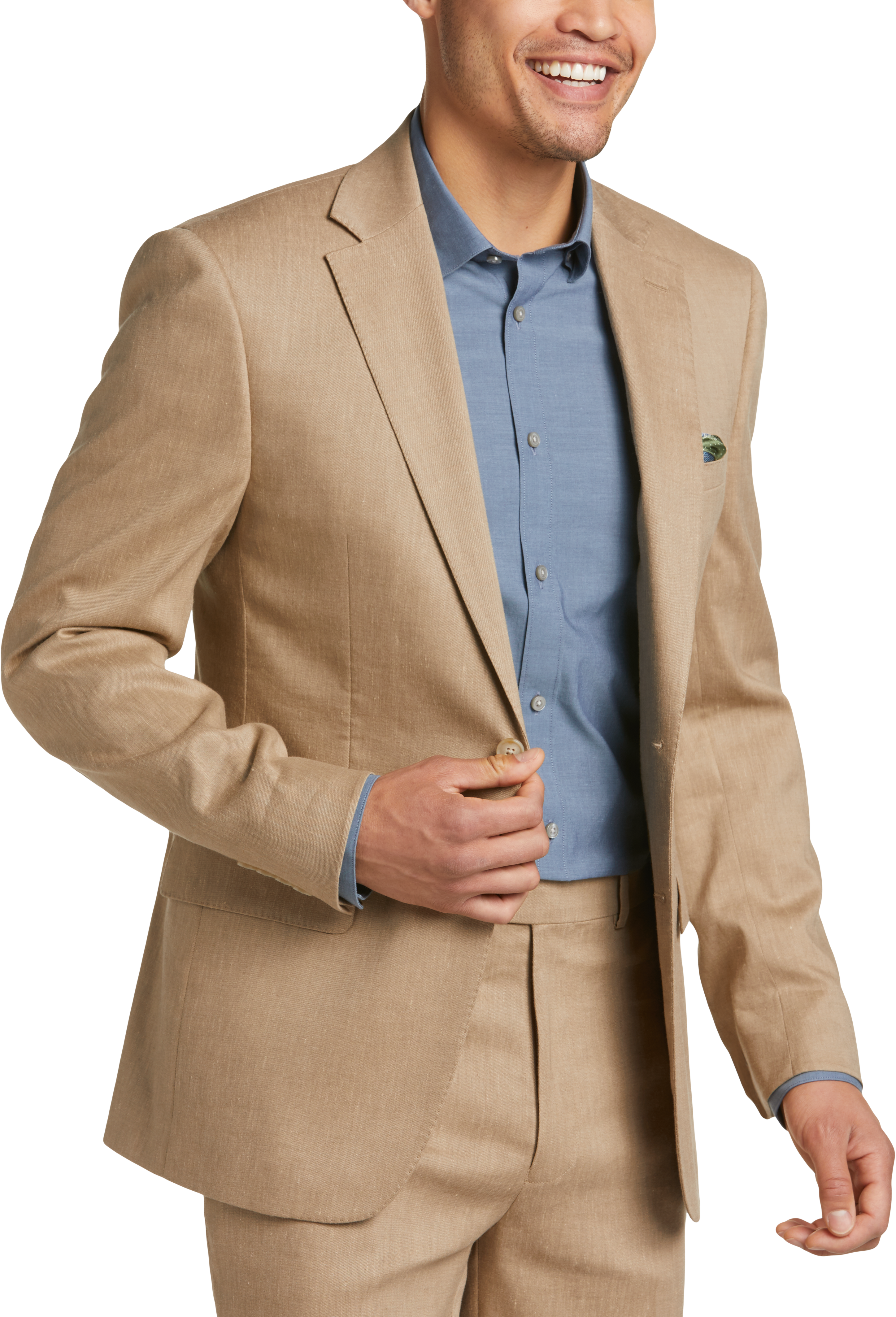 Calvin Klein Slim Fit Suit Separates Linen-Blend Pants