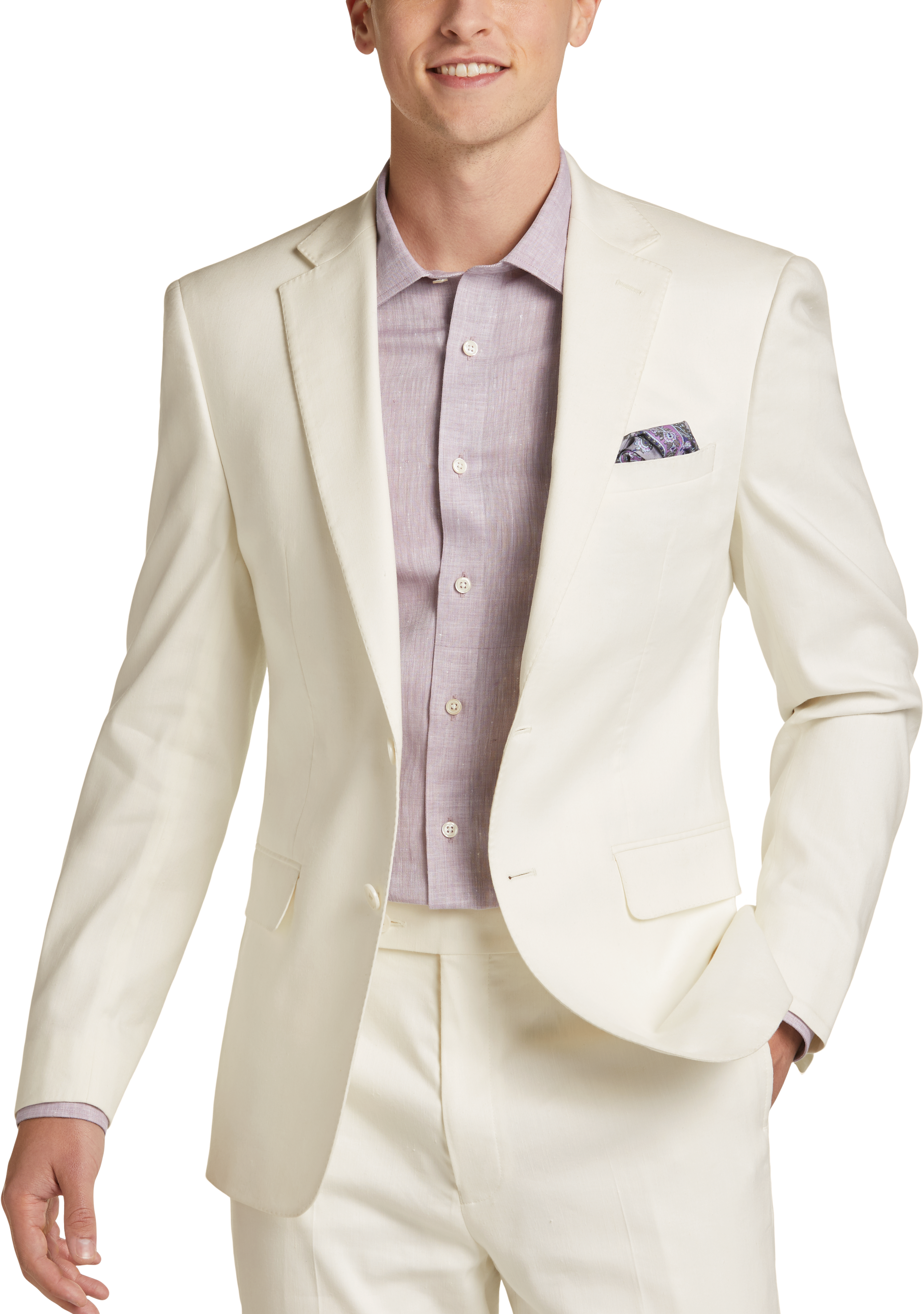 Calvin Klein X-Fit Slim Fit Linen Blend Suit Separates Coat, White - Men's  Sale | Men's Wearhouse