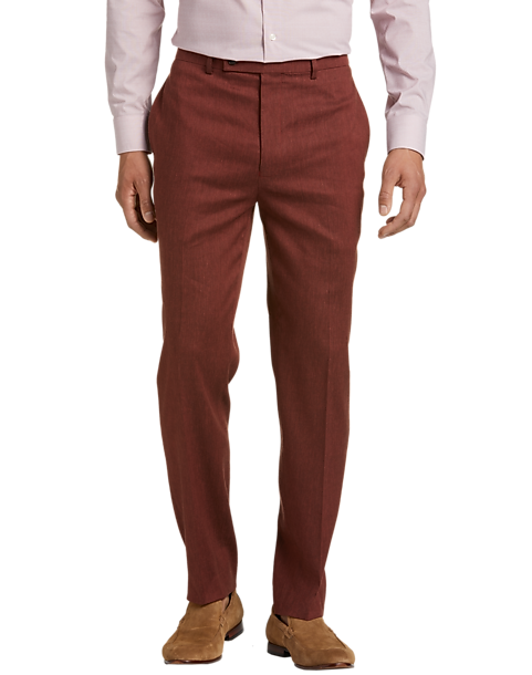 Calvin Klein X-Fit Slim Fit Linen Blend Suit Separates Pants, Red Brick ...