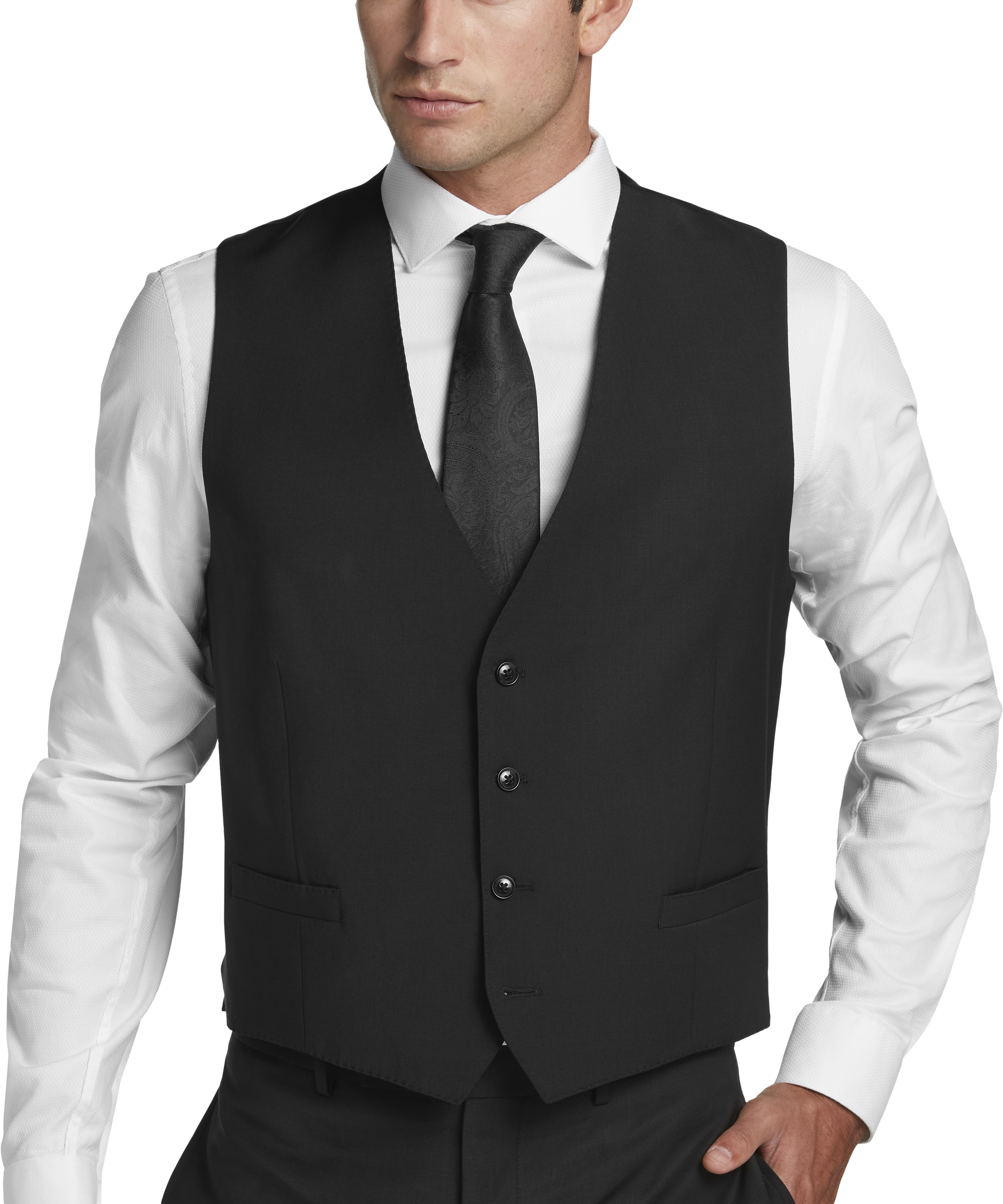 Calvin Klein X-Fit Slim Fit Suit Separates Vest, Black - Men's Suits ...