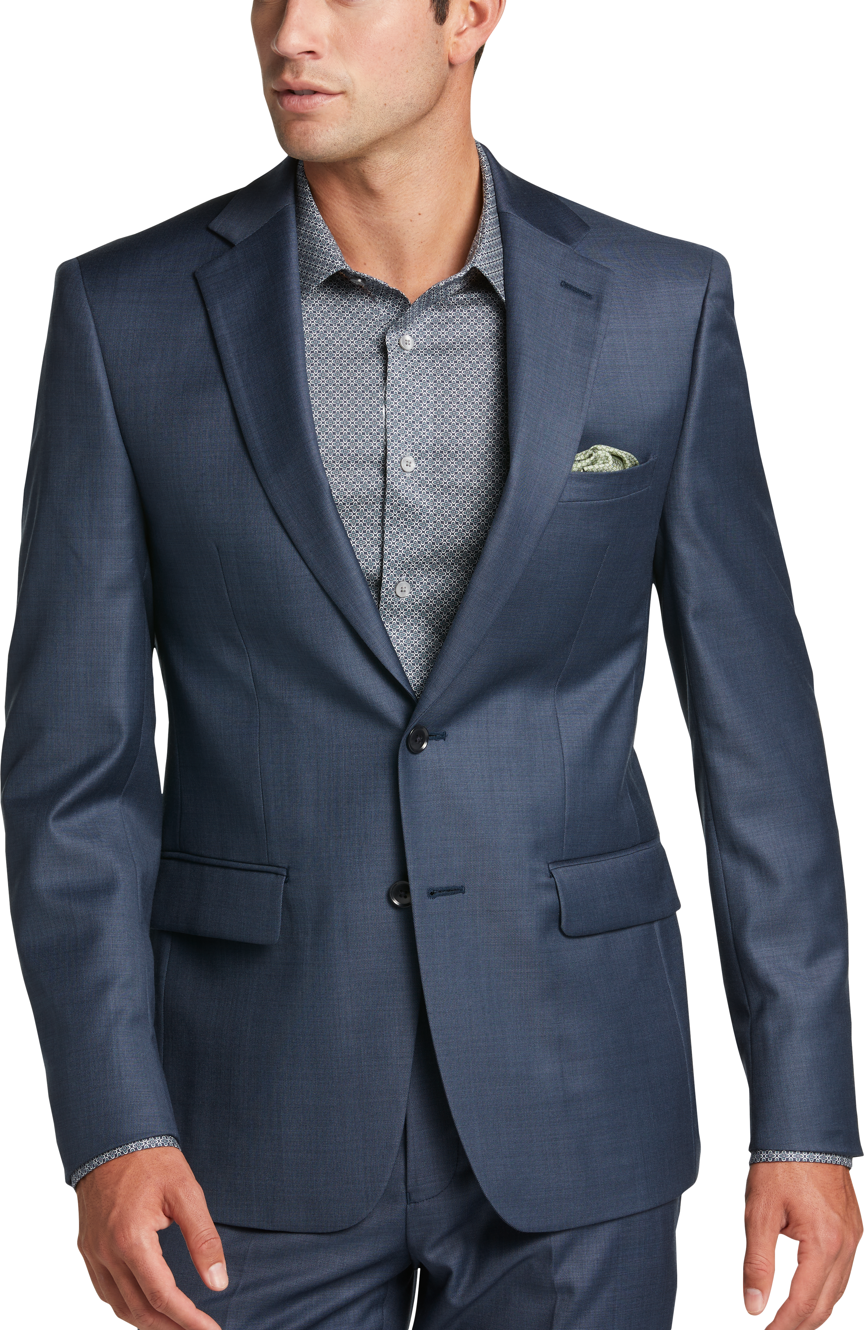 Calvin Klein X-Fit Slim Fit Suit Separates Coat, Blue Sharkskin - Men's  Suits | Men's Wearhouse