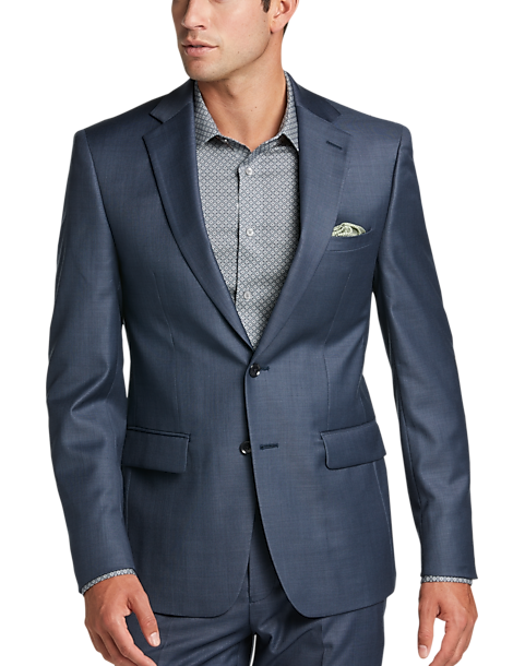 Calvin Klein X-Fit Slim Fit Suit Separates Coat, Blue Sharkskin - Men's  Suits | Men's Wearhouse