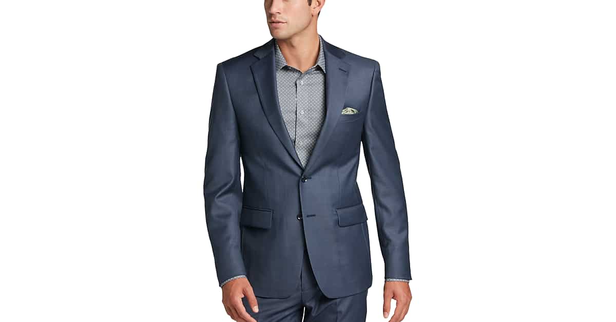 Calvin klein blue sharkskin suit clearance