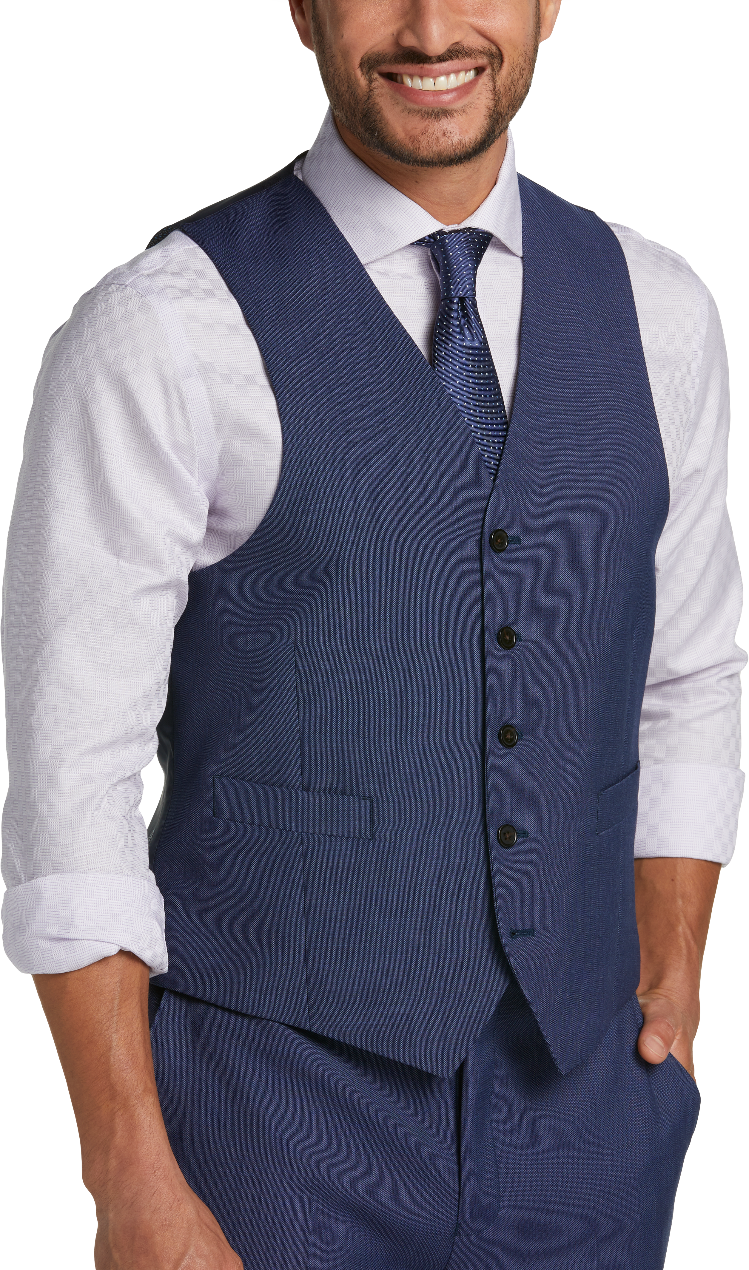 Lauren By Ralph Lauren Classic Fit Suit Separates Vest, Blue Tic - Men ...