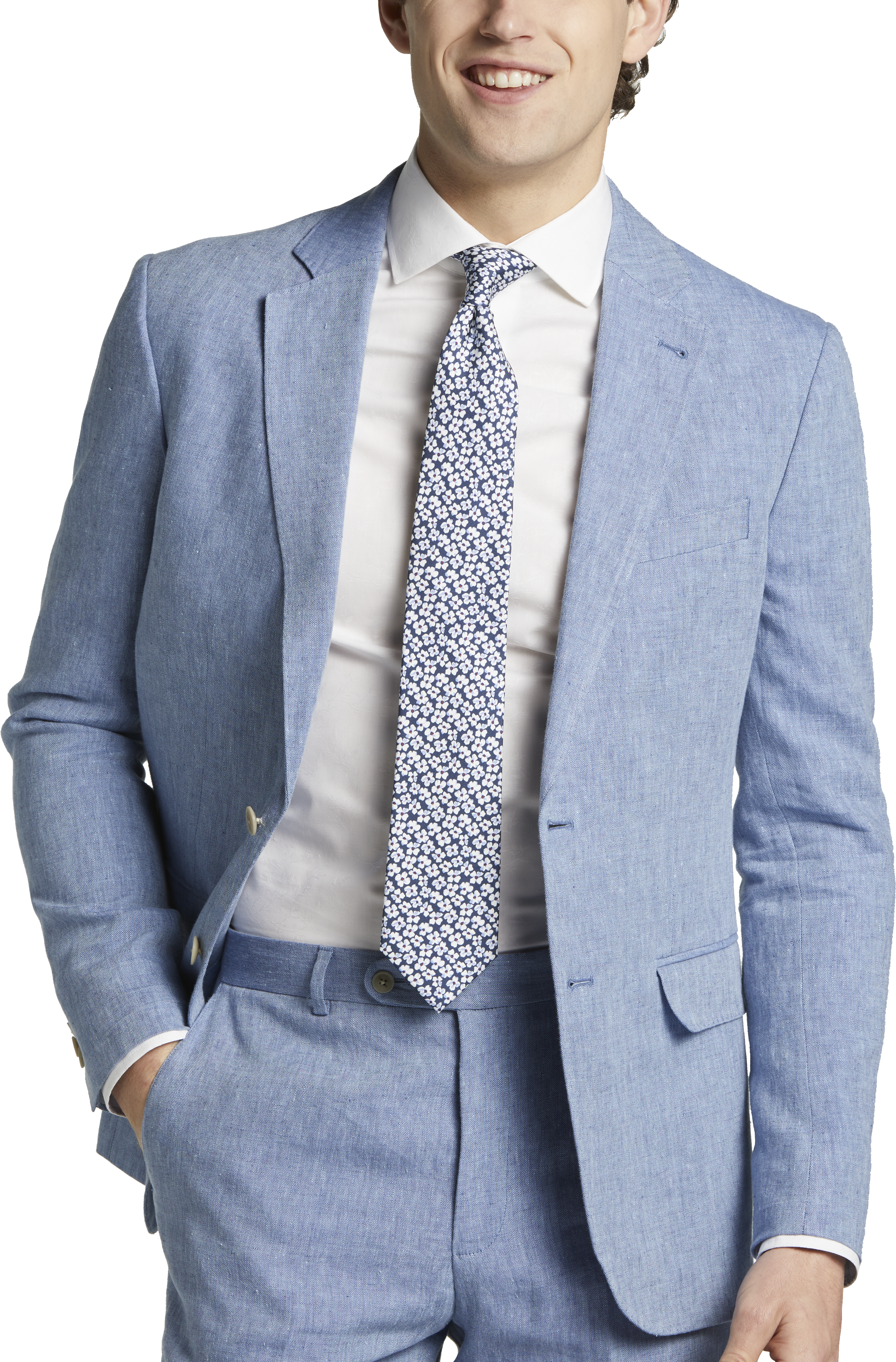 JOE Joseph Abboud Linen Slim Fit Suit Separates Jacket, Light Blue