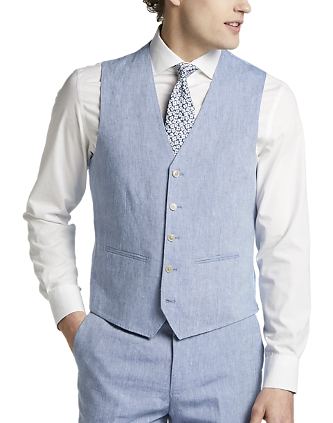 JOE Joseph Abboud Linen Slim Fit Suit Separates Vest, Light Blue - Men ...