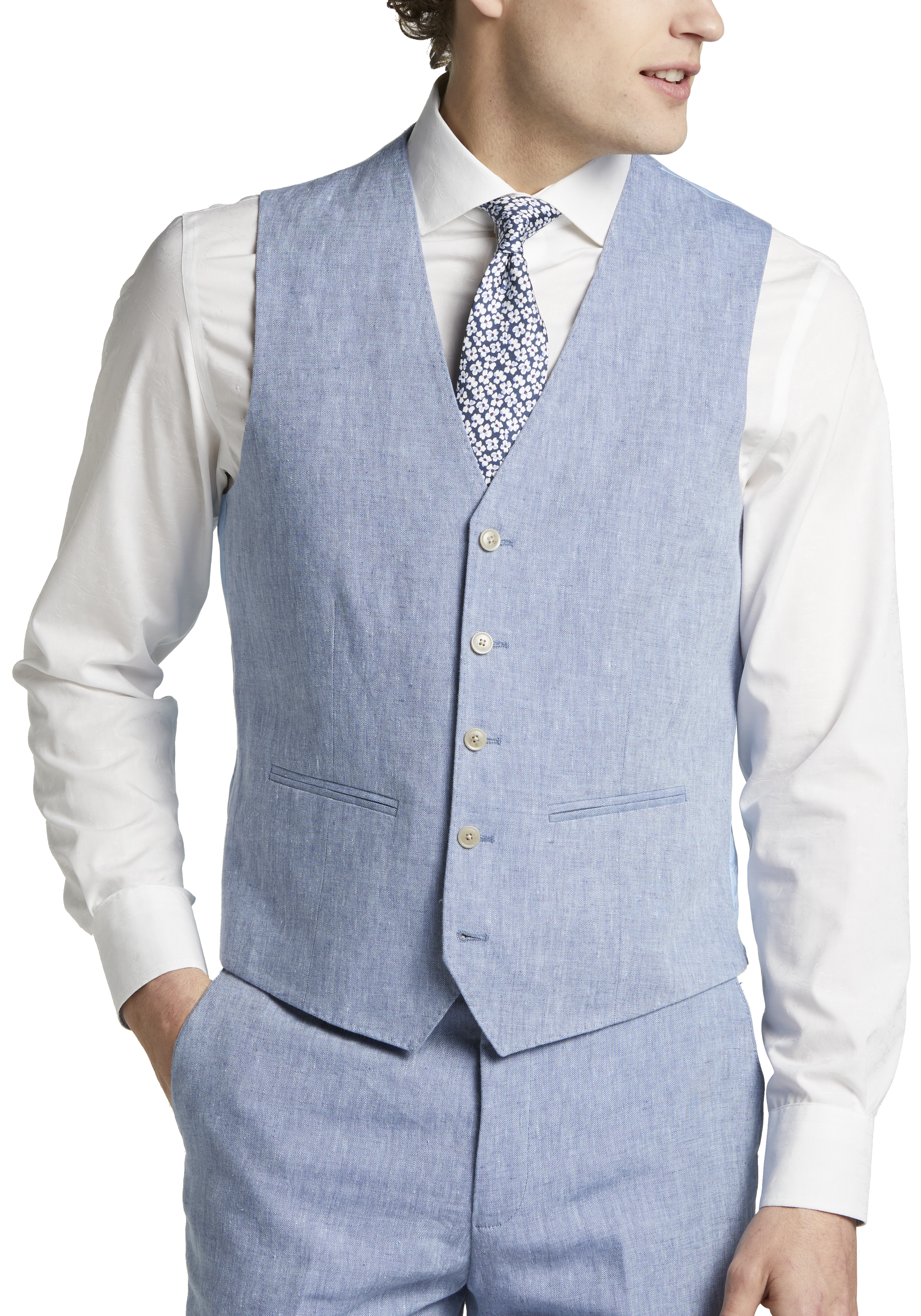 JOE Joseph Abboud Slim Fit Linen Suit Separates Vest