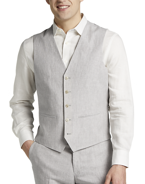 JOE Joseph Abboud Linen Slim Fit Suit Separates Vest, Light Gray - Men ...