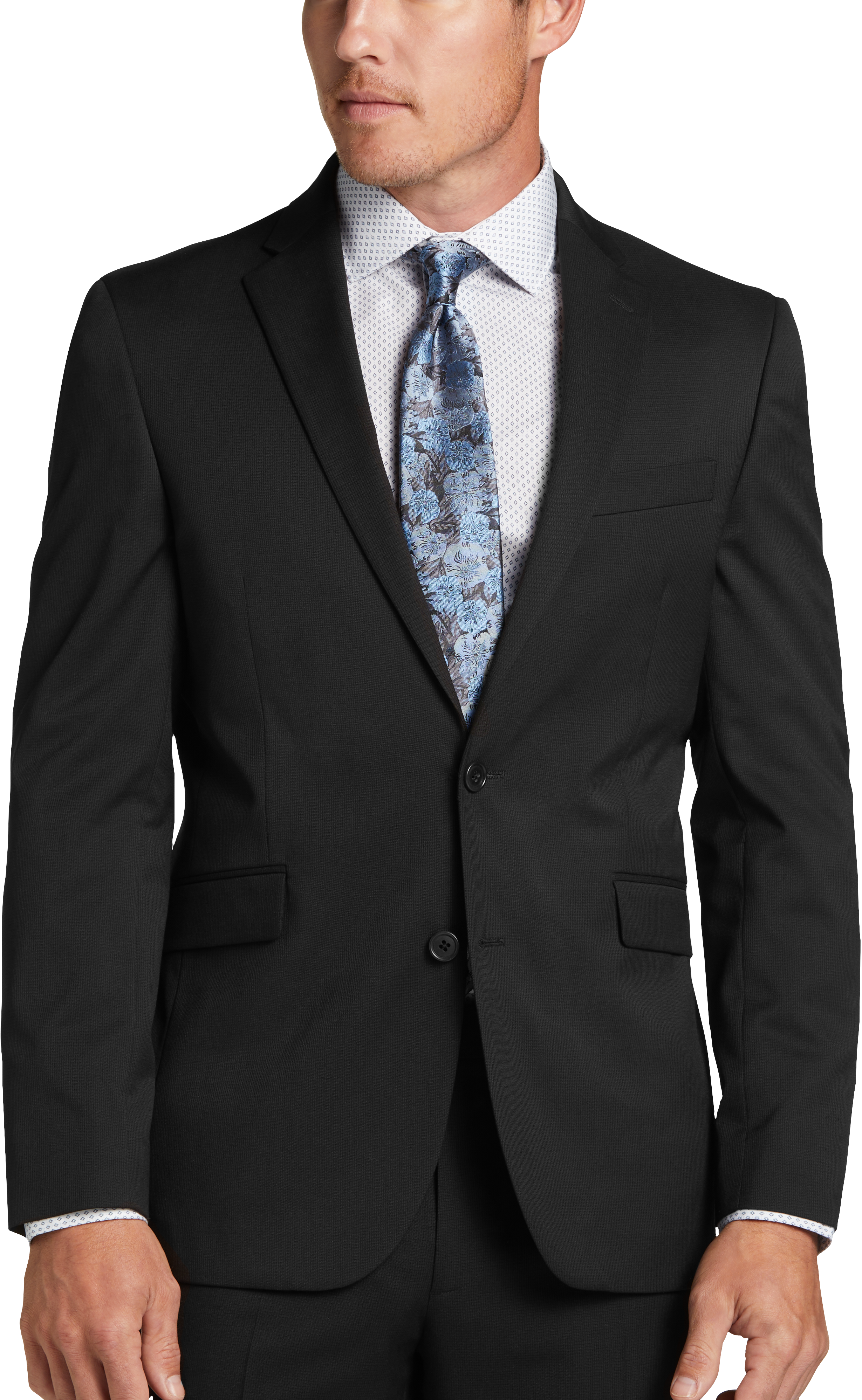 Wilke-Rodriguez Slim Fit Suit Separates Coat, Black Grid - Men's Suits ...