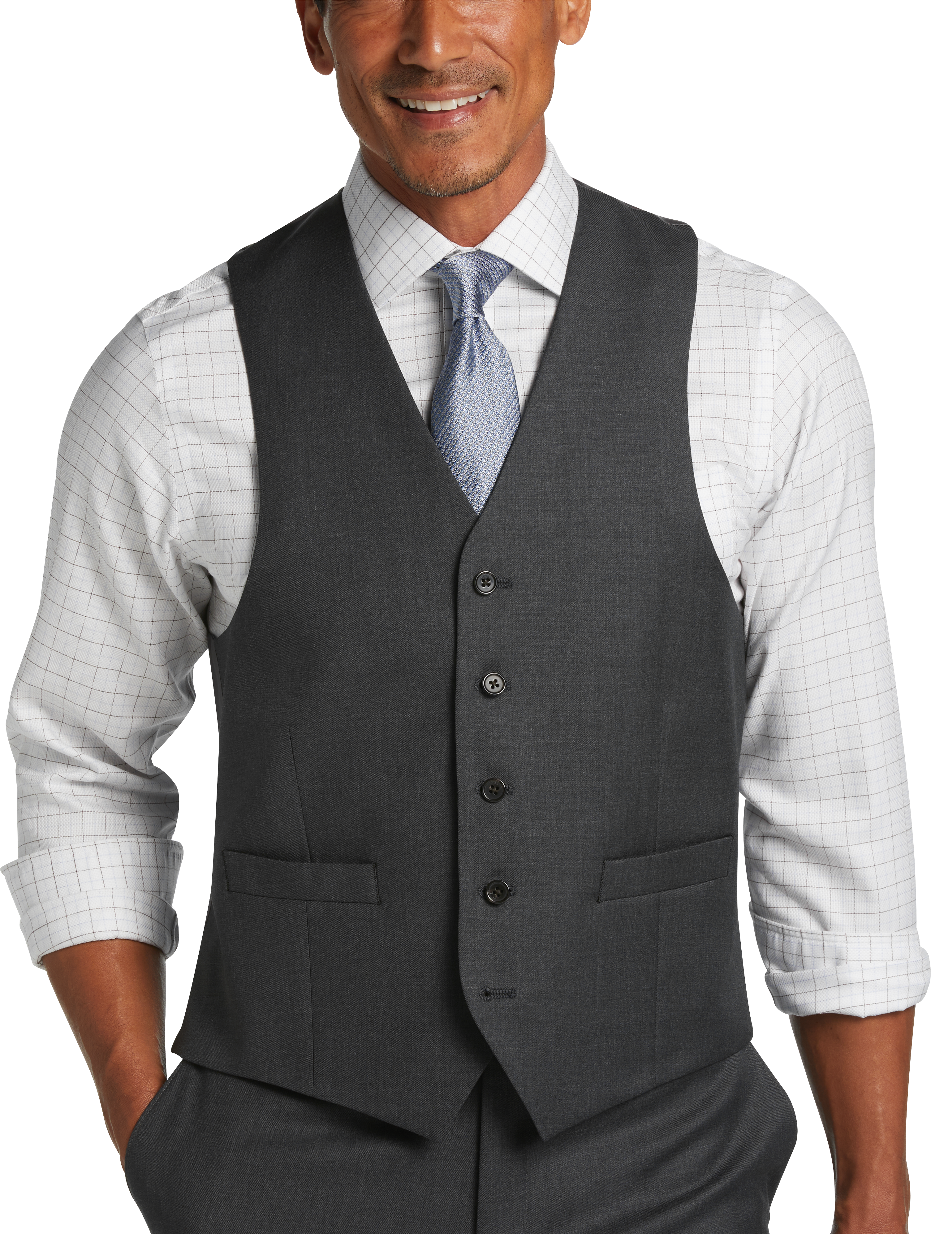 Lauren by Ralph Lauren Classic Fit Suit Separates Vest, Gray - Men's ...