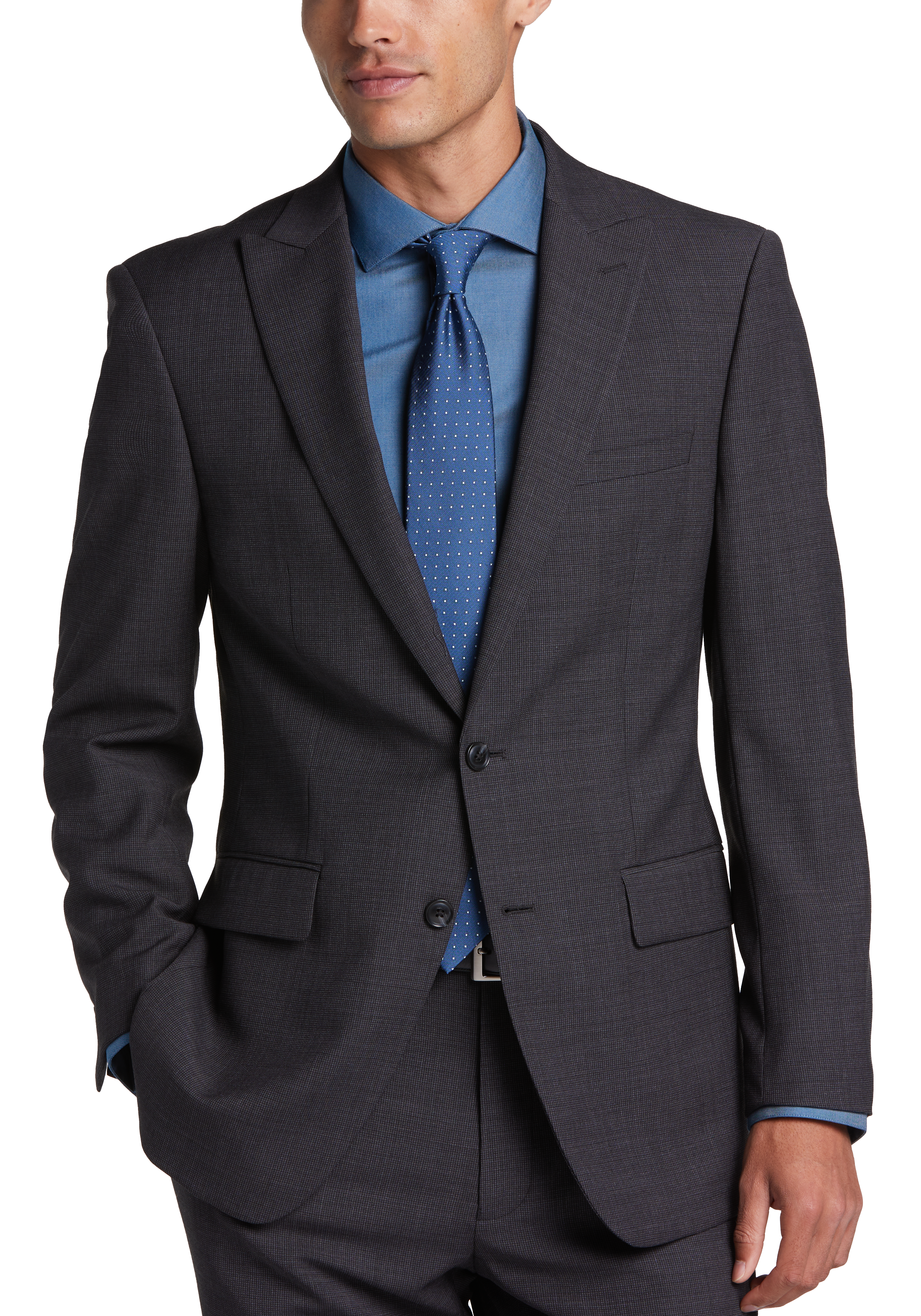 Calvin Klein Slim Fit Suit, Charcoal Check - Men's Sale | Men's Wearhouse