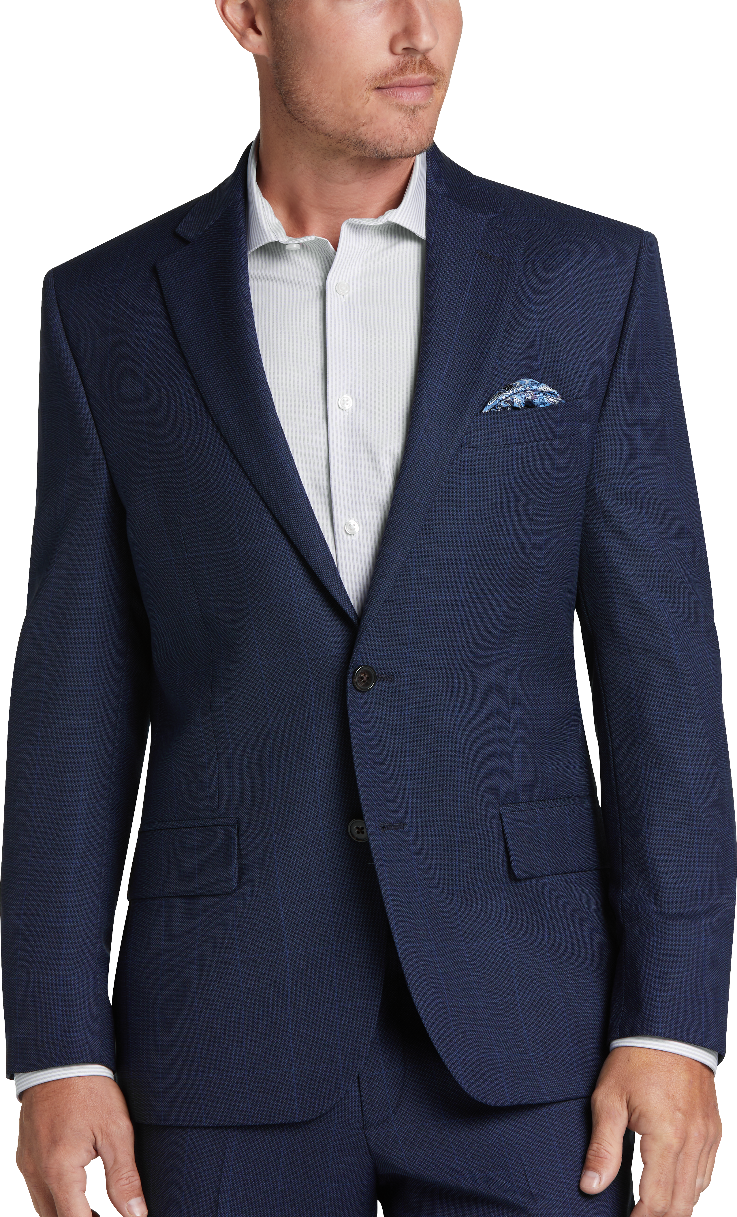 Lauren By Ralph Lauren Classic Fit Suit Blue Sharkskin - Men's Sale | Men's  Wearhouse