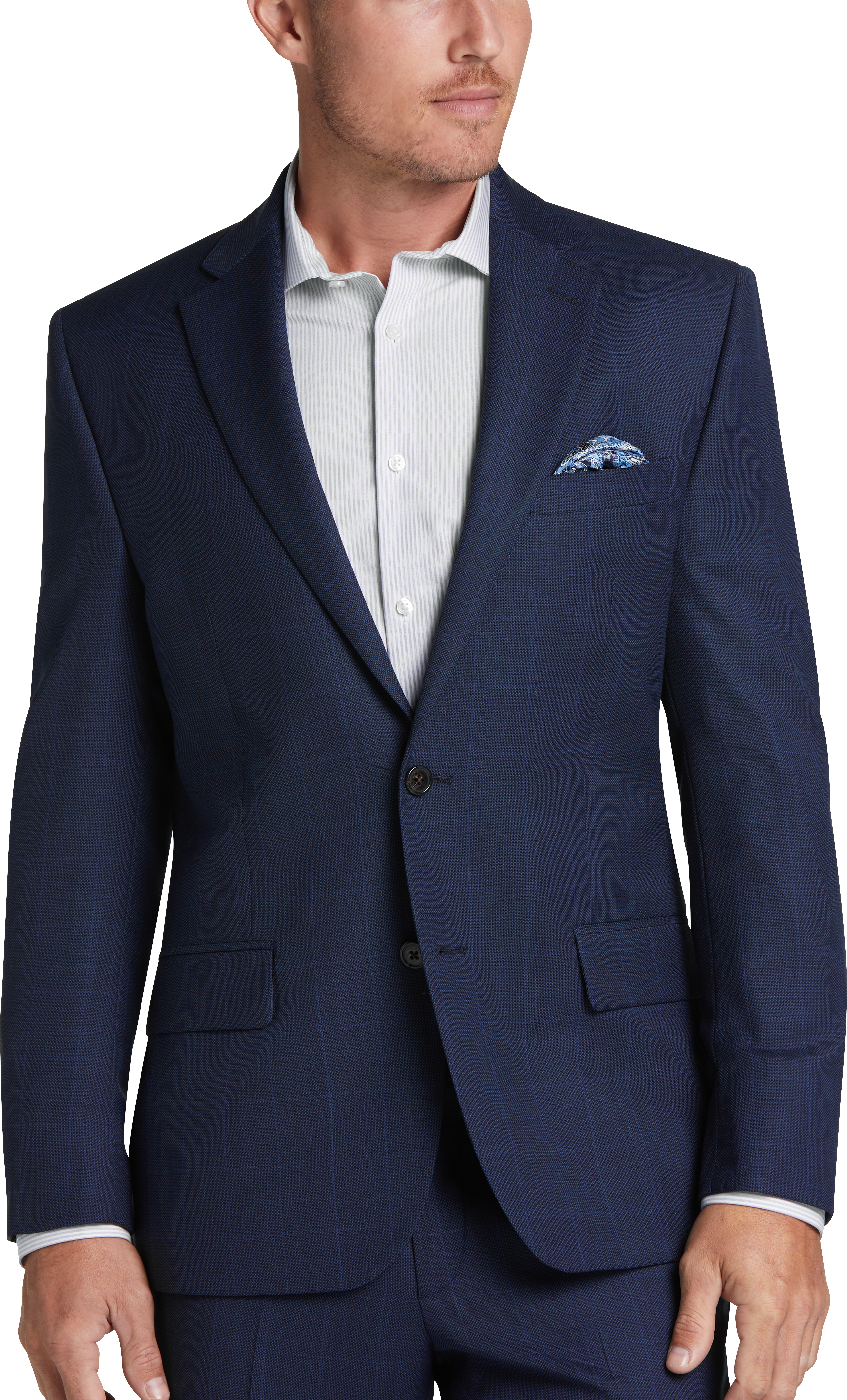 Men's Classic-Fit Wool-Blend Stretch Solid Suit Jacket