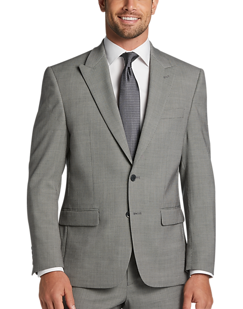 Michael Strahan Classic Fit Suit, Black & White Birdseye - Men's Sale |  Men's Wearhouse