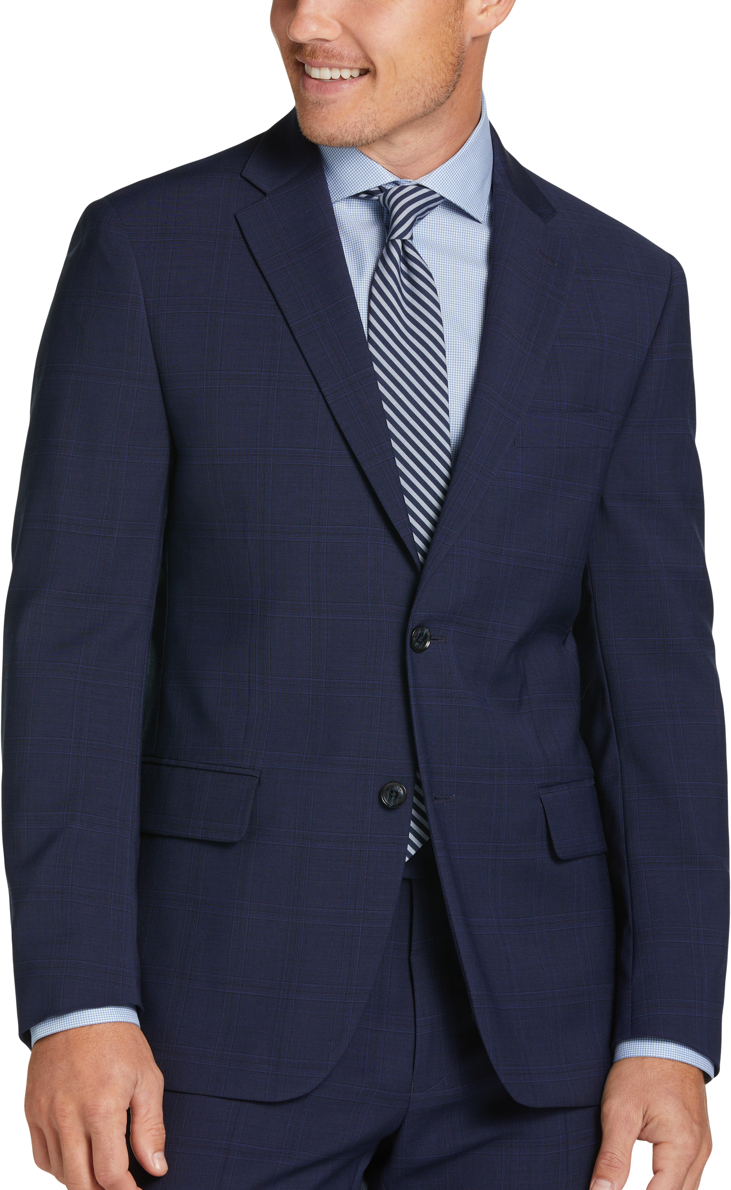Give Rytmisk kyst Tommy Hilfiger Modern Fit Suit, Blue Plaid - Men's Sale | Men's Wearhouse
