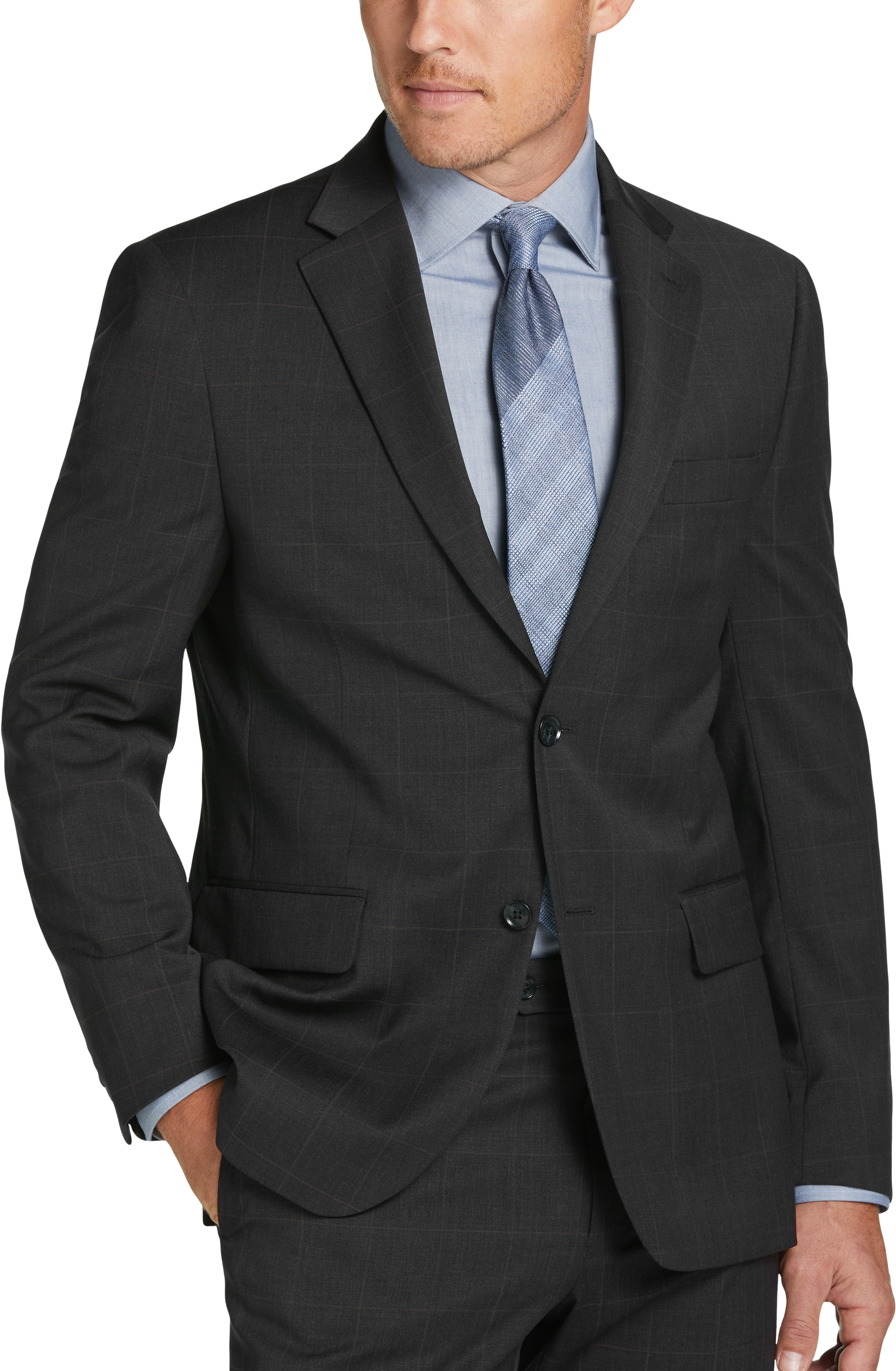 Tommy Hilfiger Modern Fit Suit, Charcoal Plaid