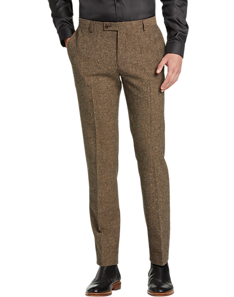 Paisley & Gray Mens Slim Fit Suit Separates Pants (Size: Big & Tall in Caramel Donegal)