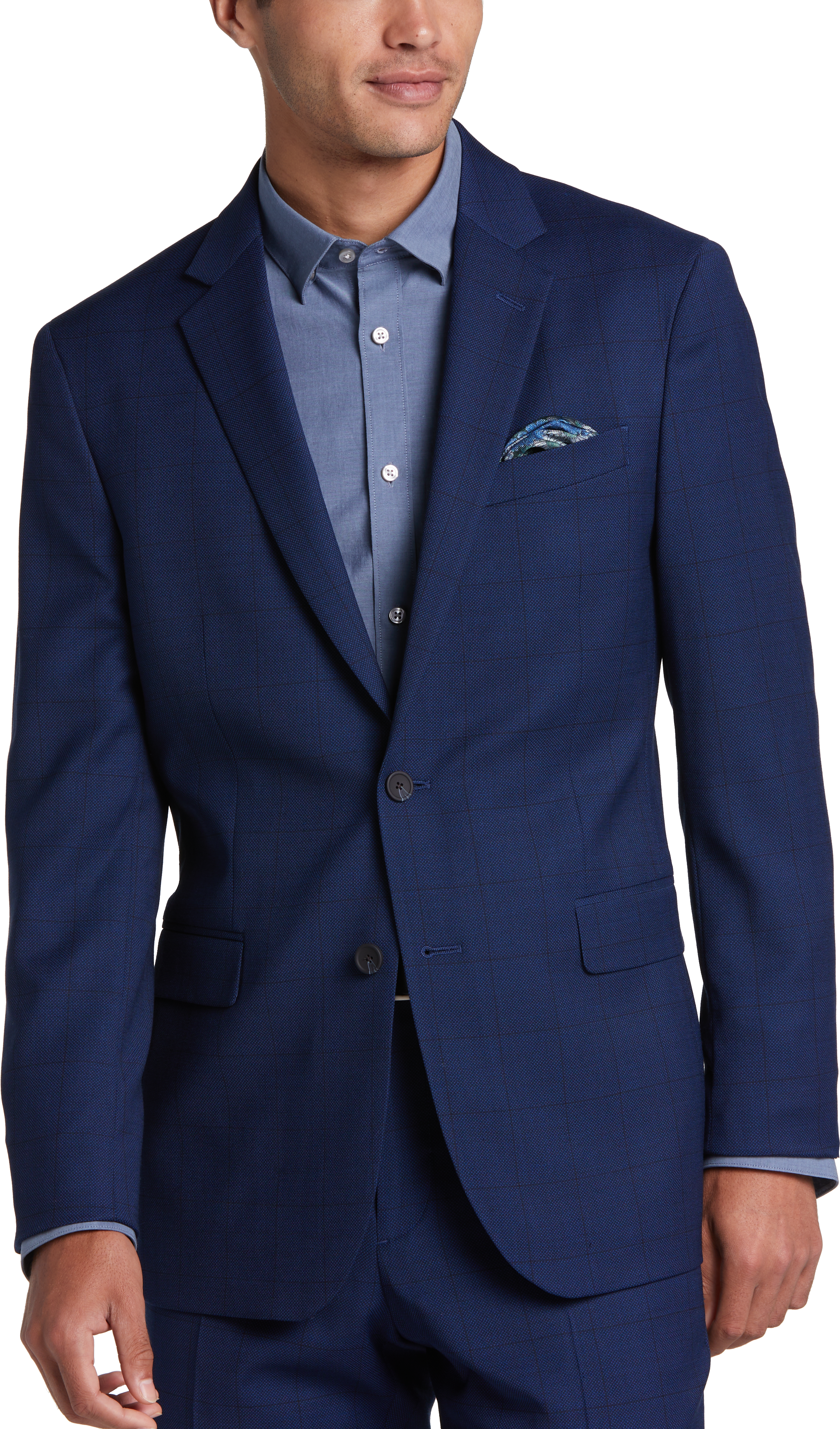 Awearness Kenneth Cole AWEAR-TECH Slim Fit Suit, Blue Plaid - Men's ...