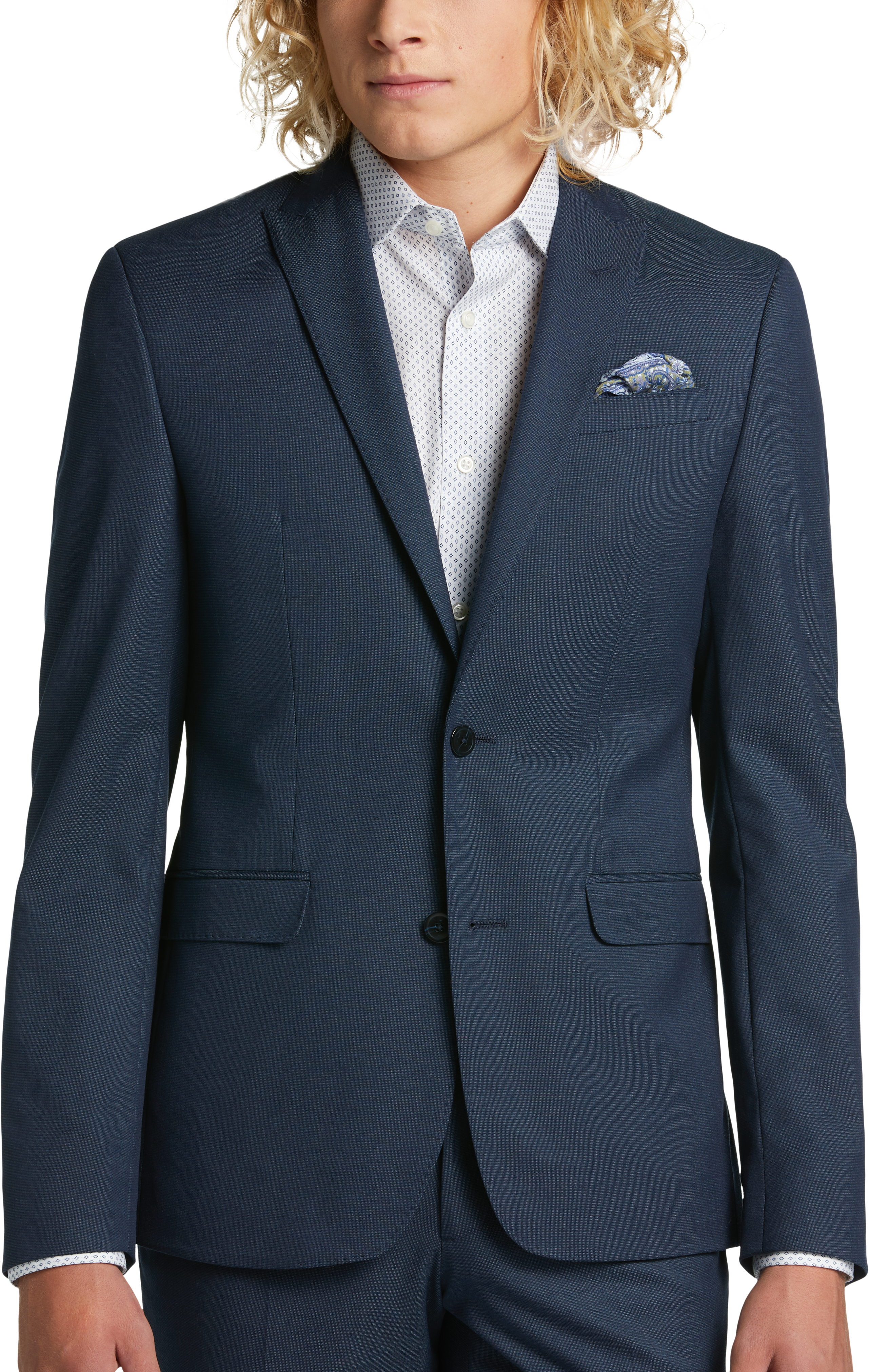 Egara Skinny Fit Suit Separates Coat, Teal Tic