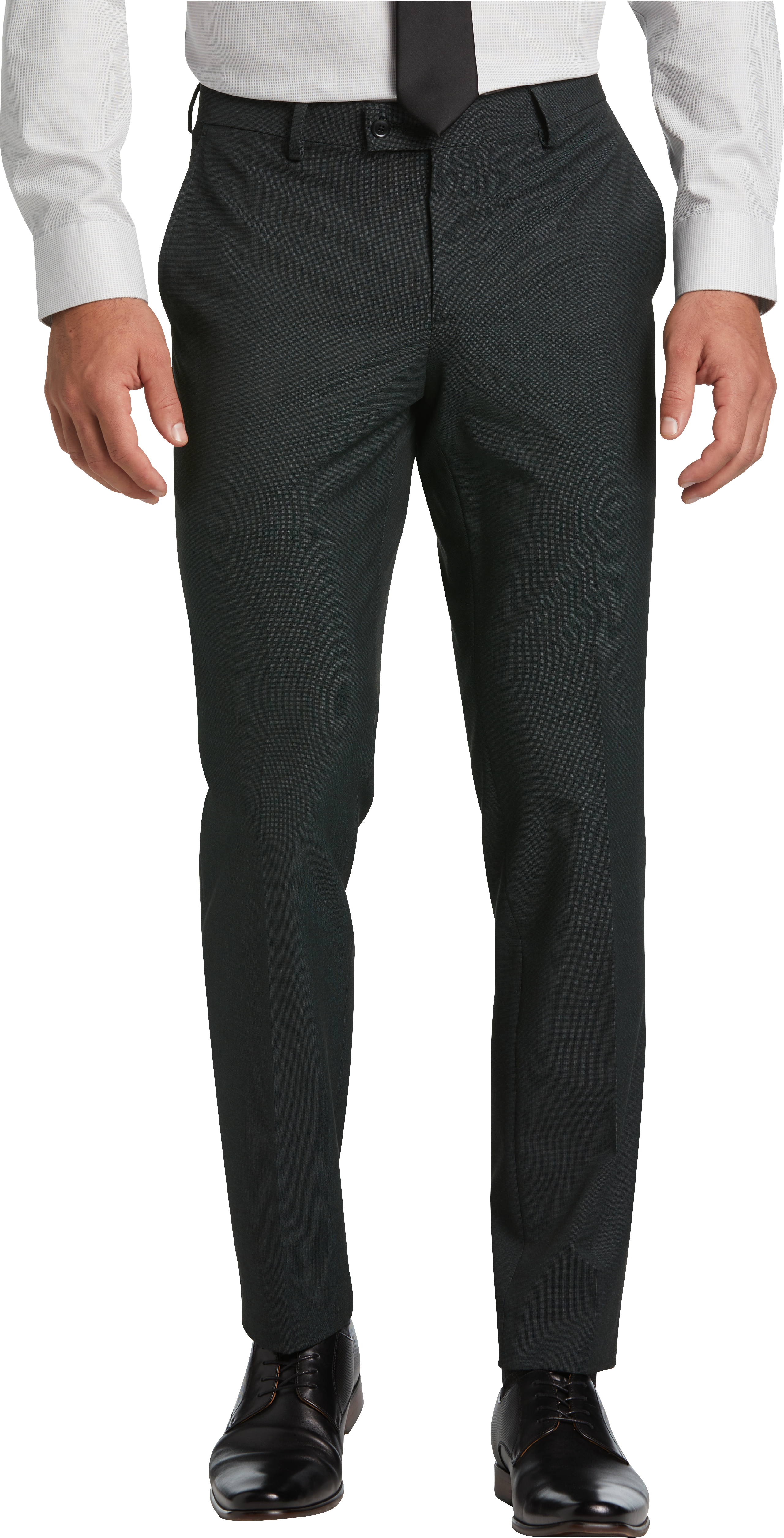 Athletic Fit Stretch Suit Pants - Heathered Grey - State and