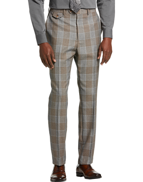 Tayion Classic Fit Suit Separates Pants, Tan Plaid - Men's Suits | Men ...