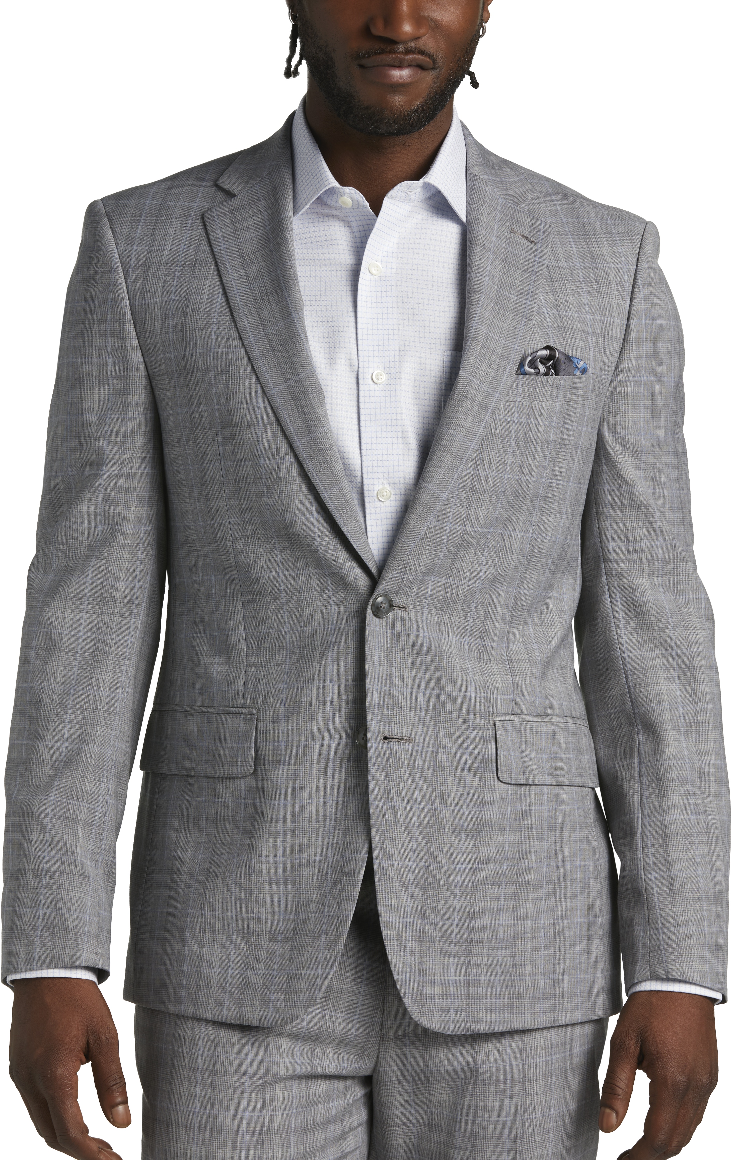 Calvin Klein Slim Fit Suit Separates Coat, Gray Plaid - Men's Suits | Men's  Wearhouse