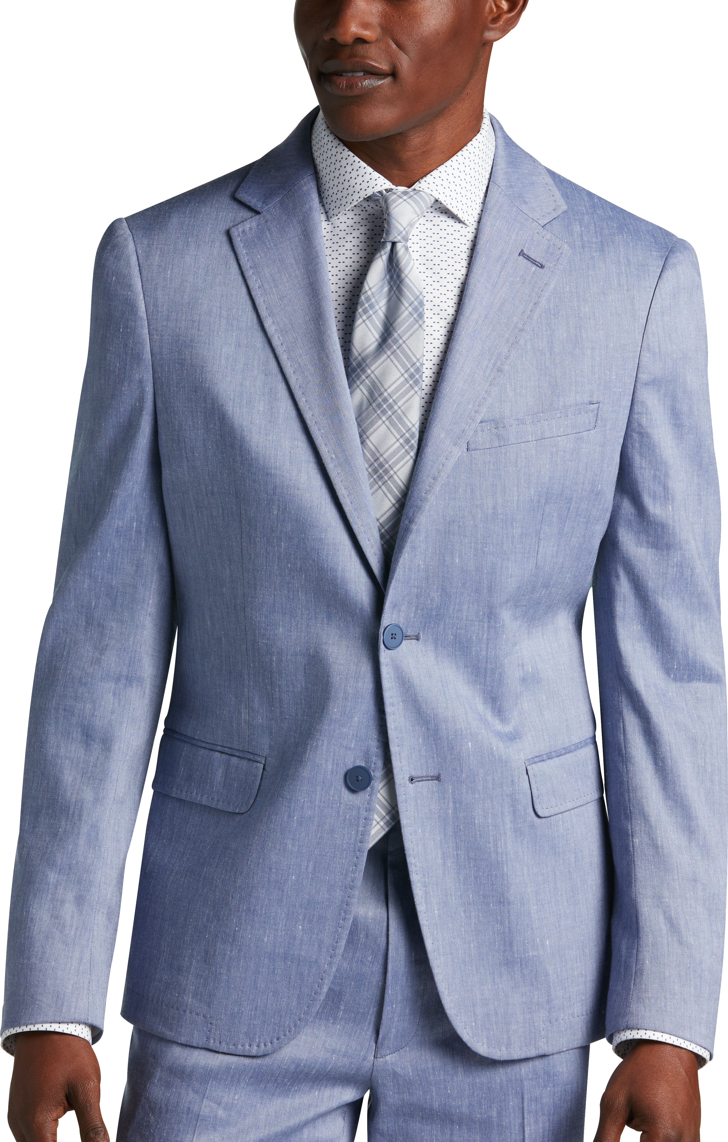 Calvin Klein Slim Fit Linen-Blend Suit Separates Coat, Light Blue