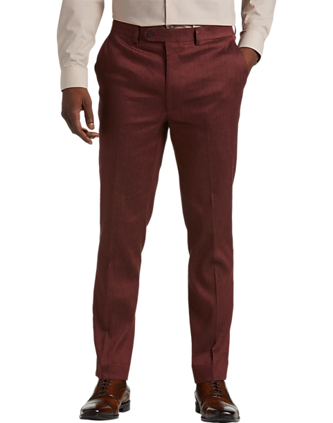 Calvin Klein X-Fit Slim Fit Linen Blend Suit Separates Pants, Brick ...