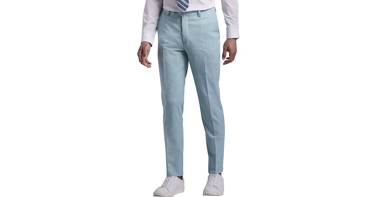 JOE Joseph Abboud Slim Fit Linen Blend Suit Separates Pants, Teal Men