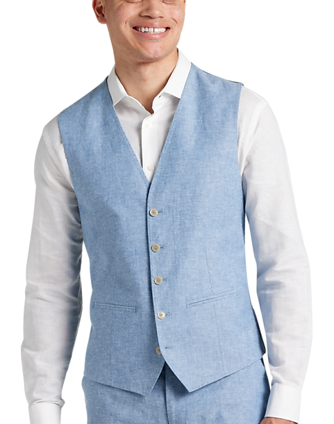 JOE Joseph Abboud Slim Fit Linen Blend Suit Separates Vest, Dusty Blue ...