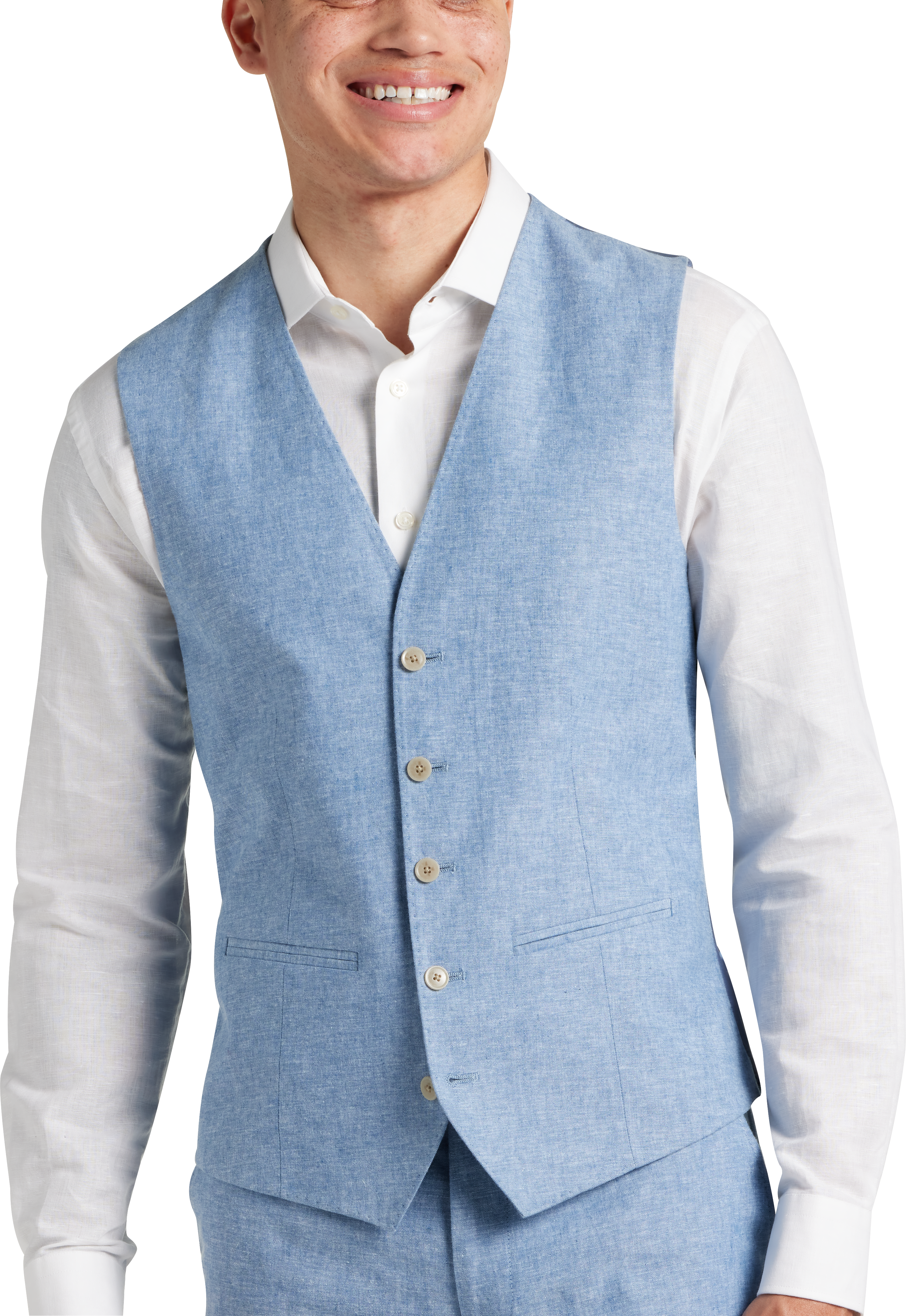 JOE Joseph Abboud Slim Fit Linen Blend Suit Separates Vest