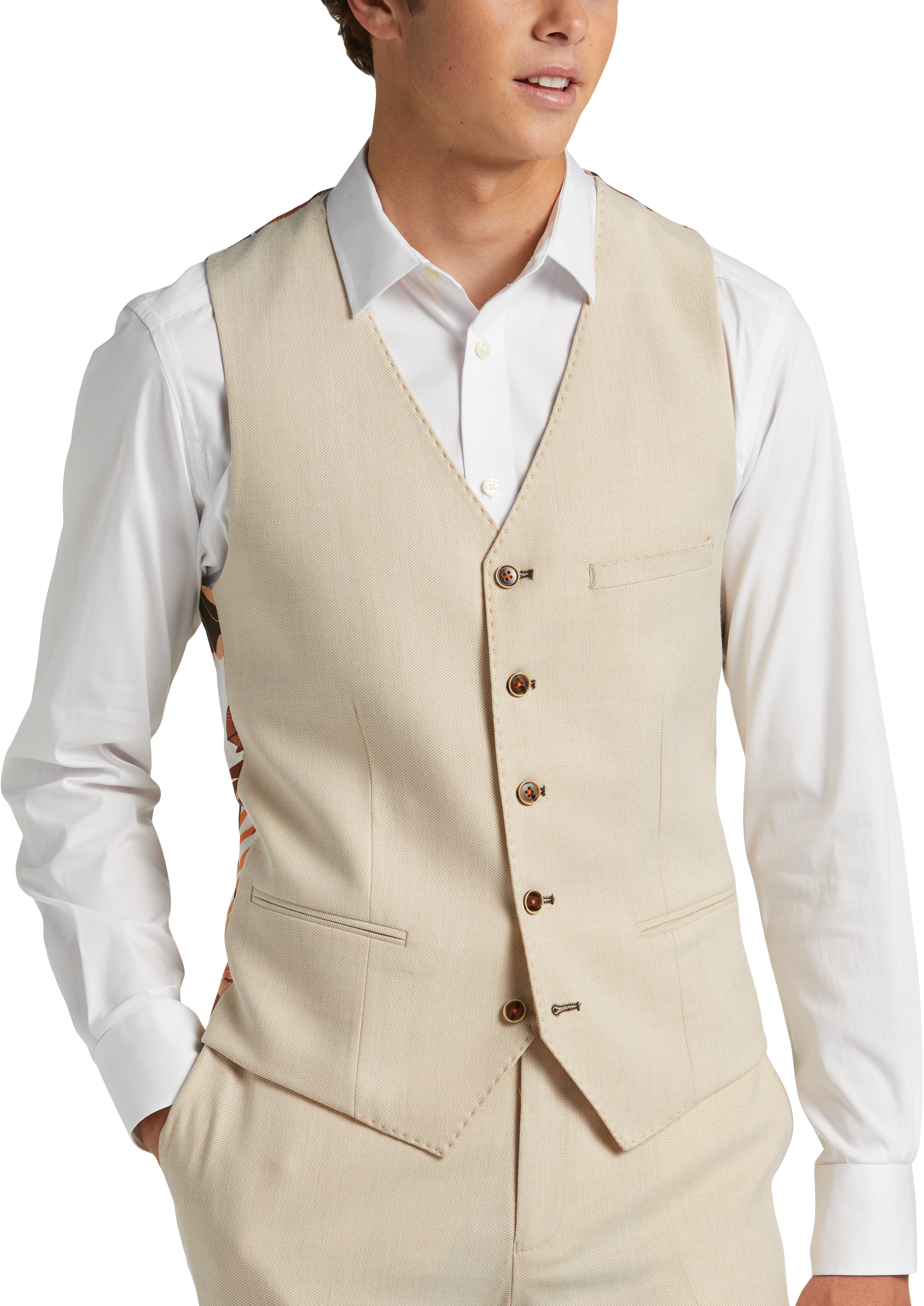 Men's Slim-Fit Black Solid Suit Vest, Created for Macy's