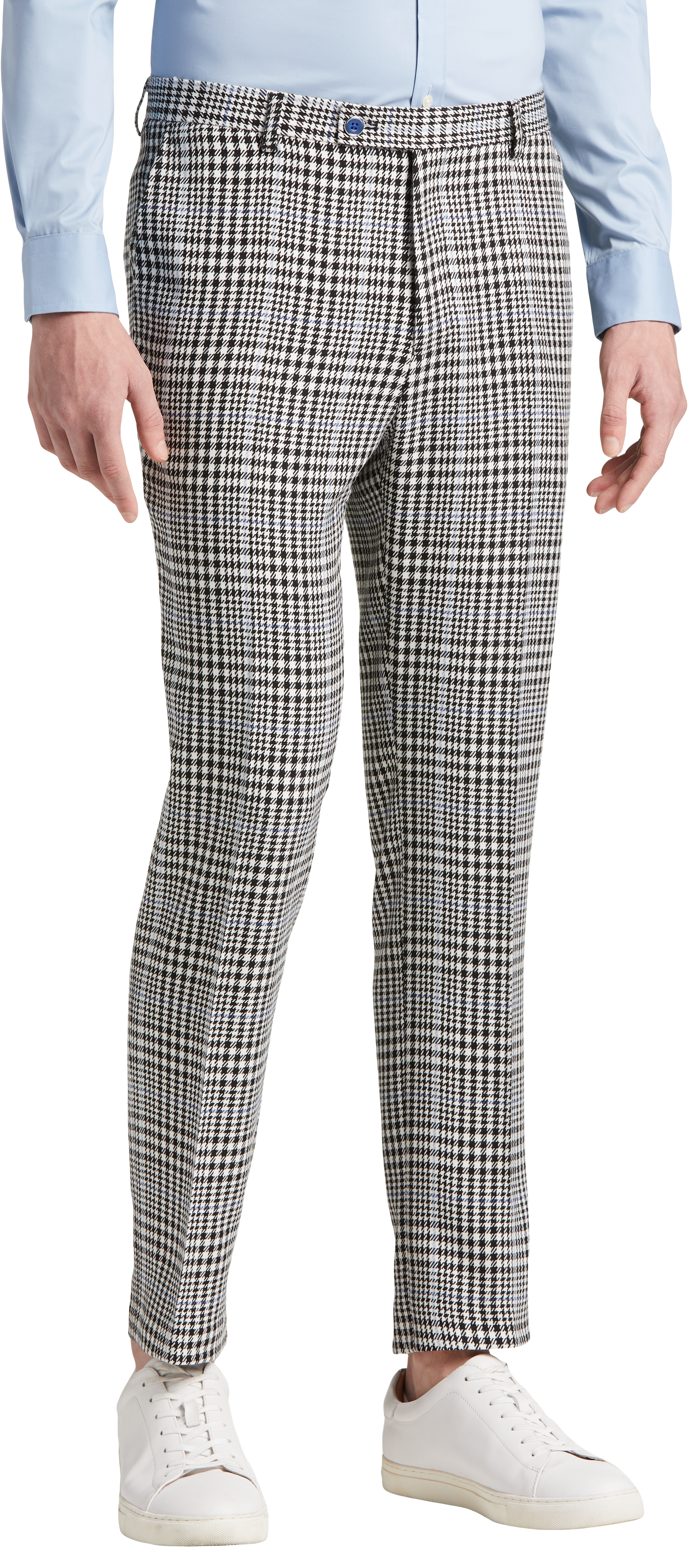 Mens black and hot sale white houndstooth pants